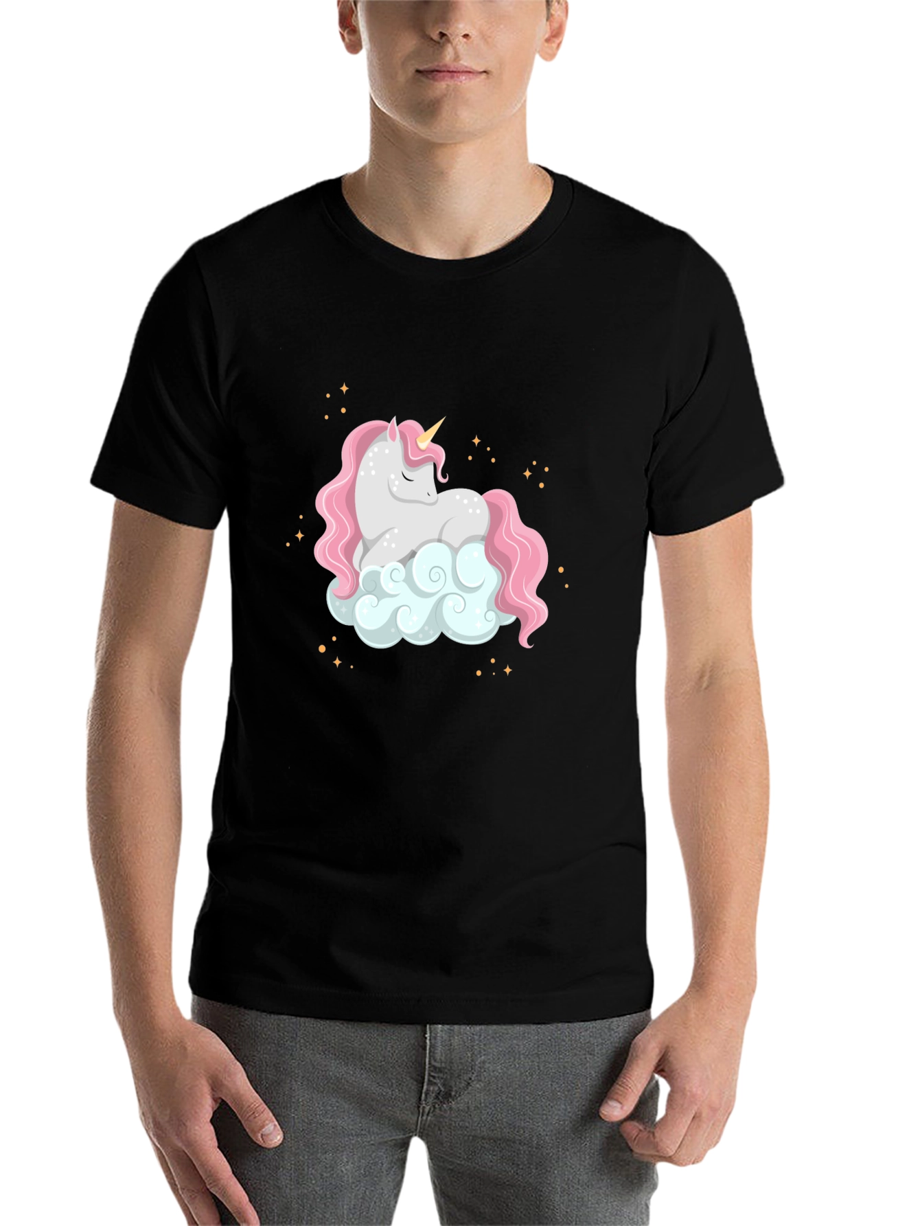 Black Unicorn Cloud Graphic Tee - Magical Comfort view 7