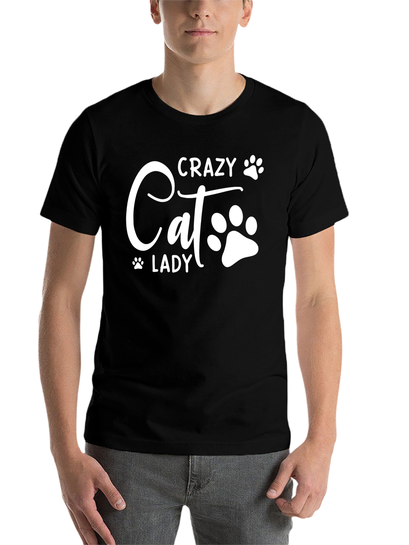 Black Crazy Cat Lady Graphic Tee view 7