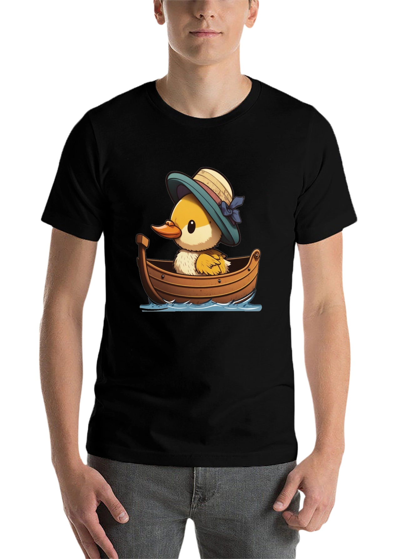 Black Duckling in Boat Graphic Tee view 7