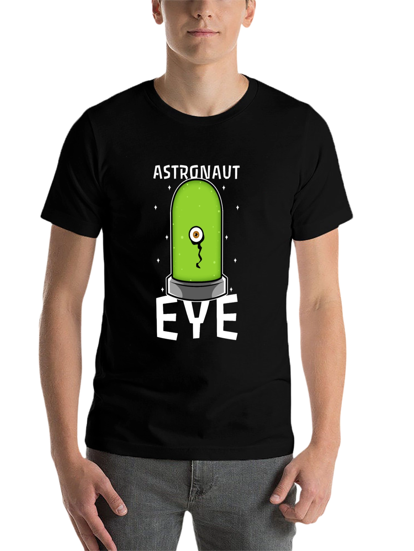 Black Astronaut Eye T-Shirt - Quirky Graphic Tee view 7