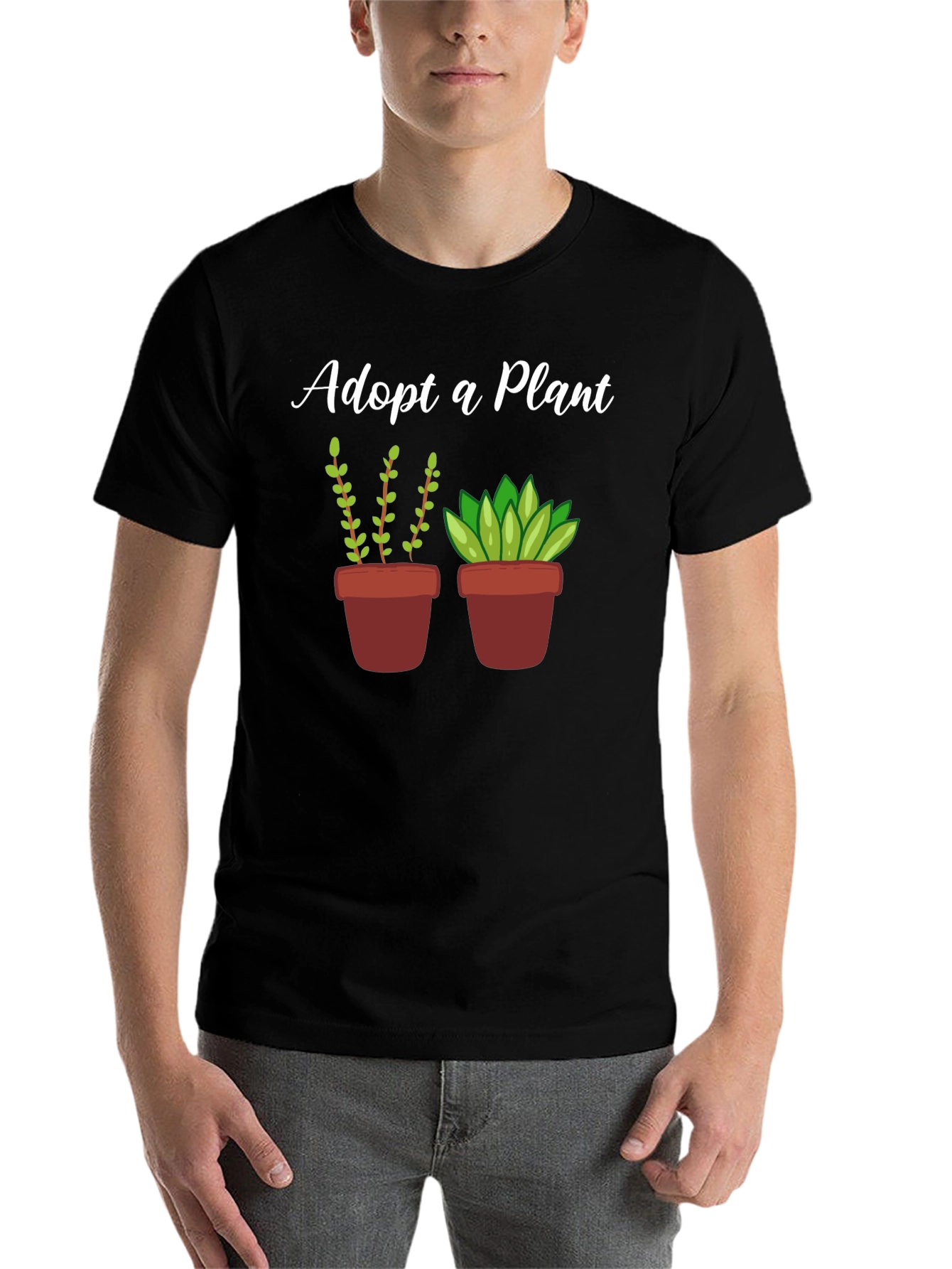 Black Adopt a Plant Graphic T-Shirt view 7