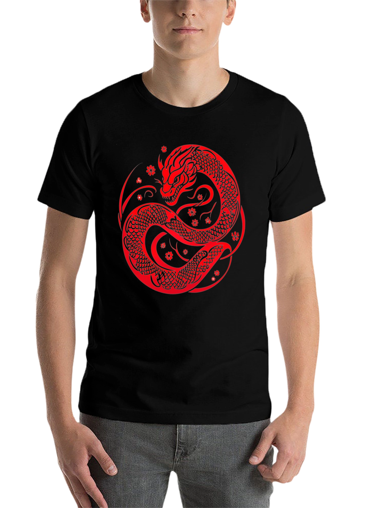 Black Dragon Circle Graphic Tee view 7