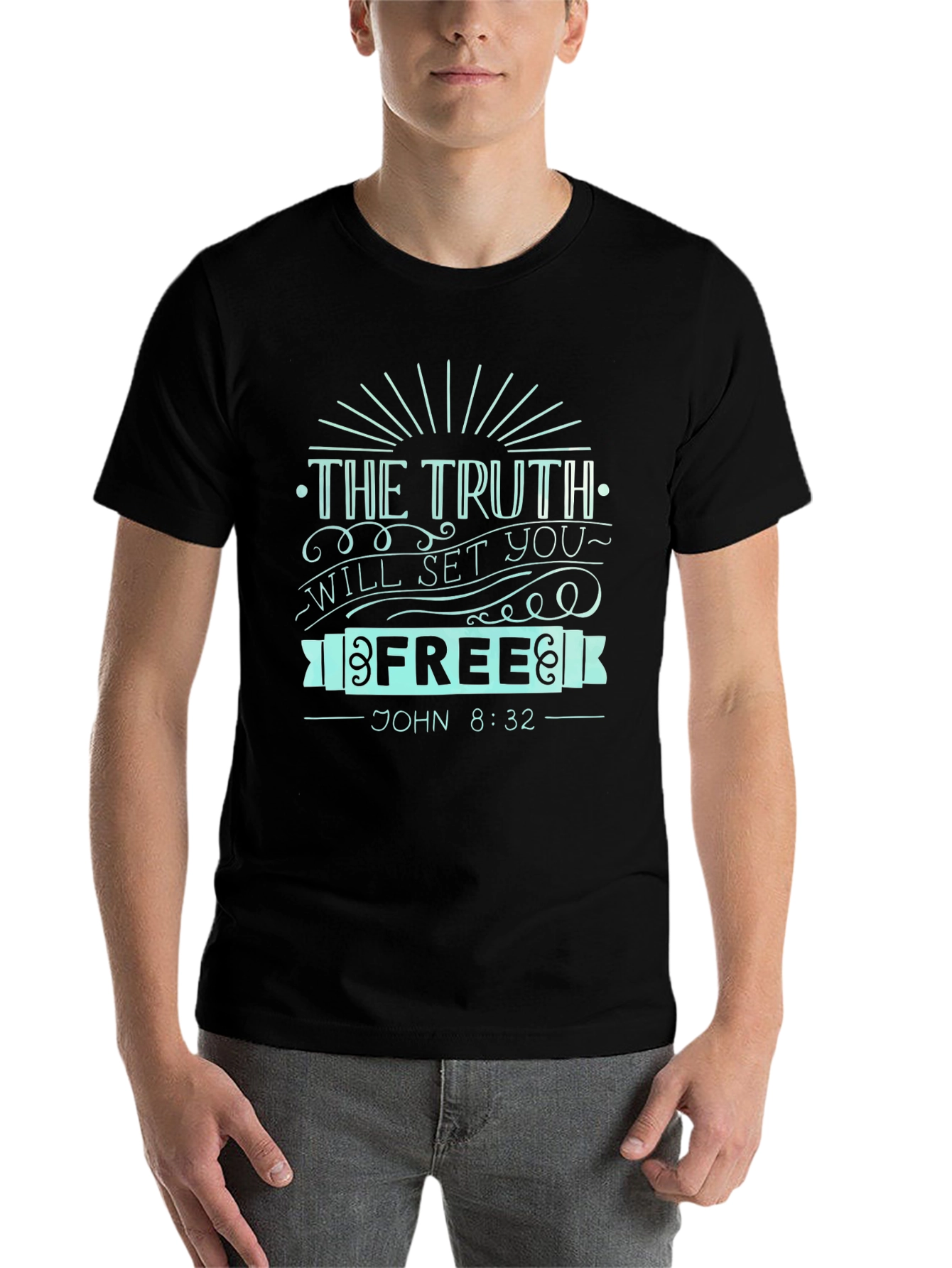 Black The Truth Will Set You Free Graphic Tee view 7