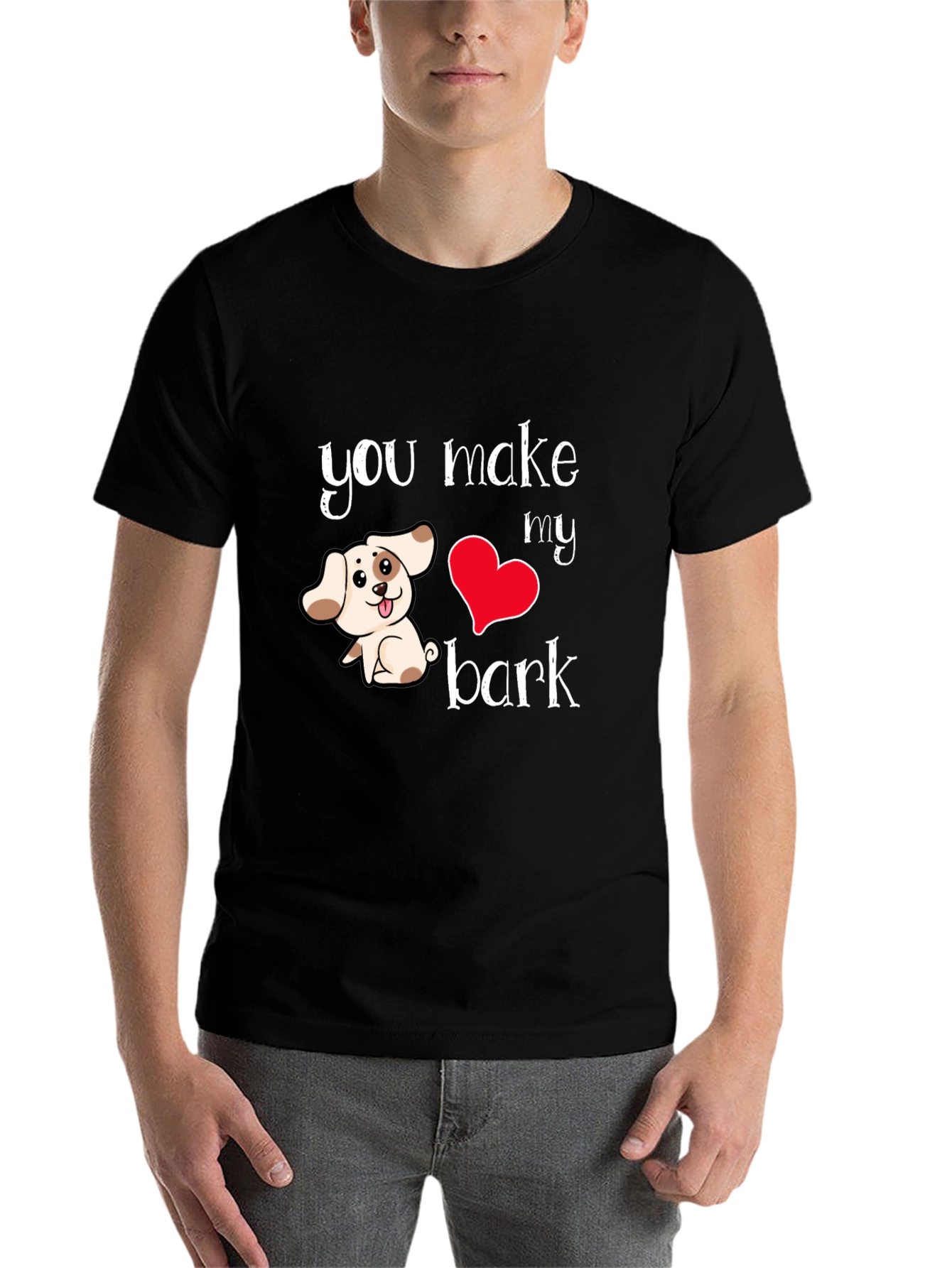 Black You Make My Heart Bark T-Shirt view 7
