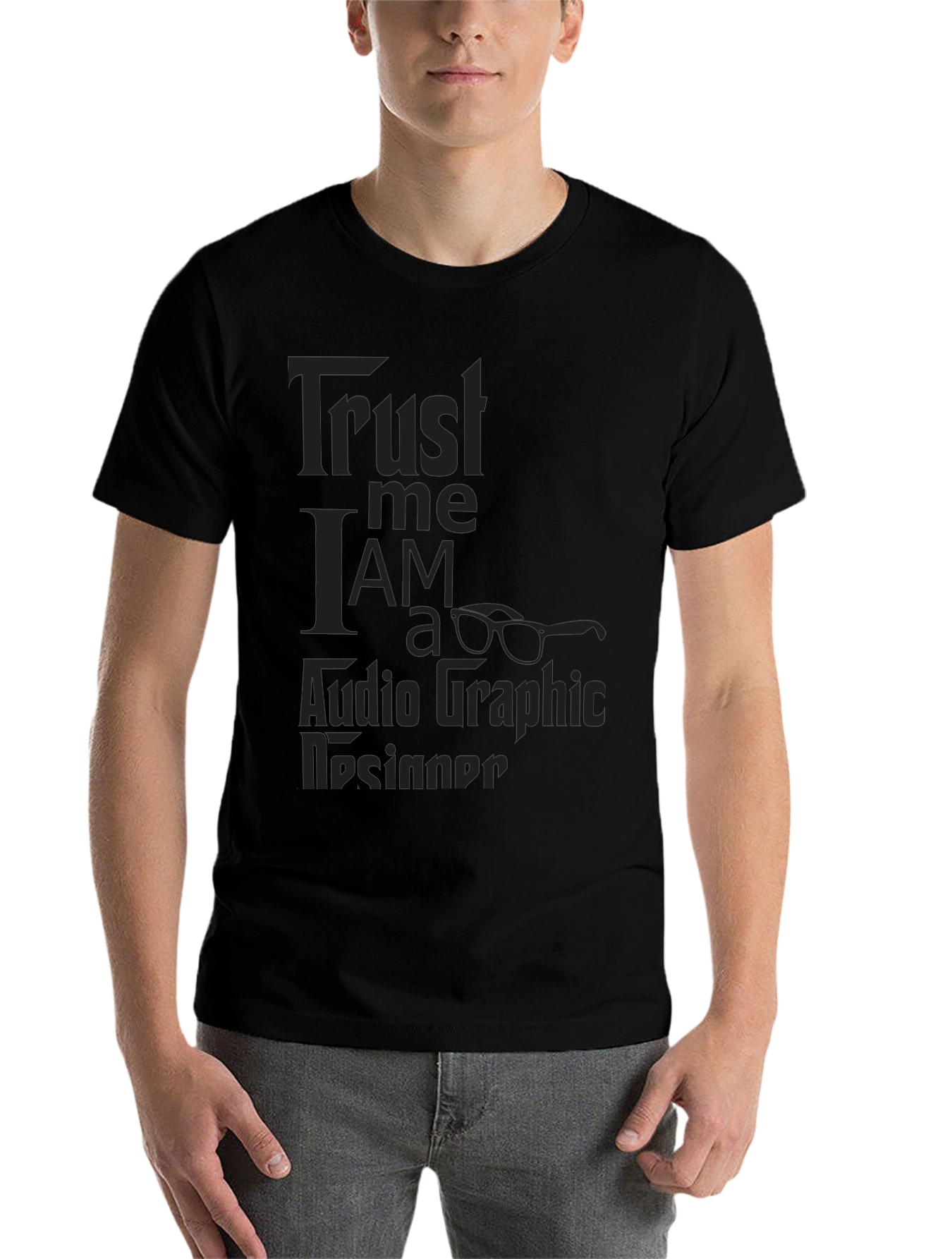 Black Trust Me I'm a Graphic Designer Black T-Shirt view 7