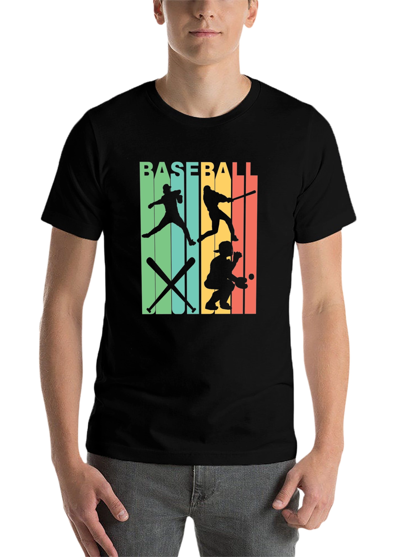 Black Retro Baseball T-Shirt view 7
