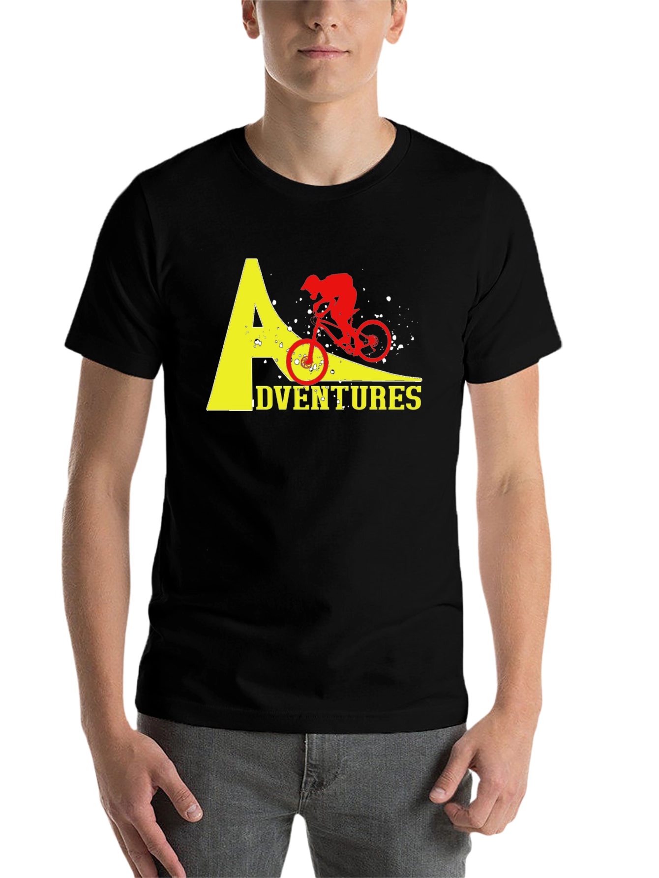 Black Adventure Biker T-Shirt - Black Cotton Tee view 7