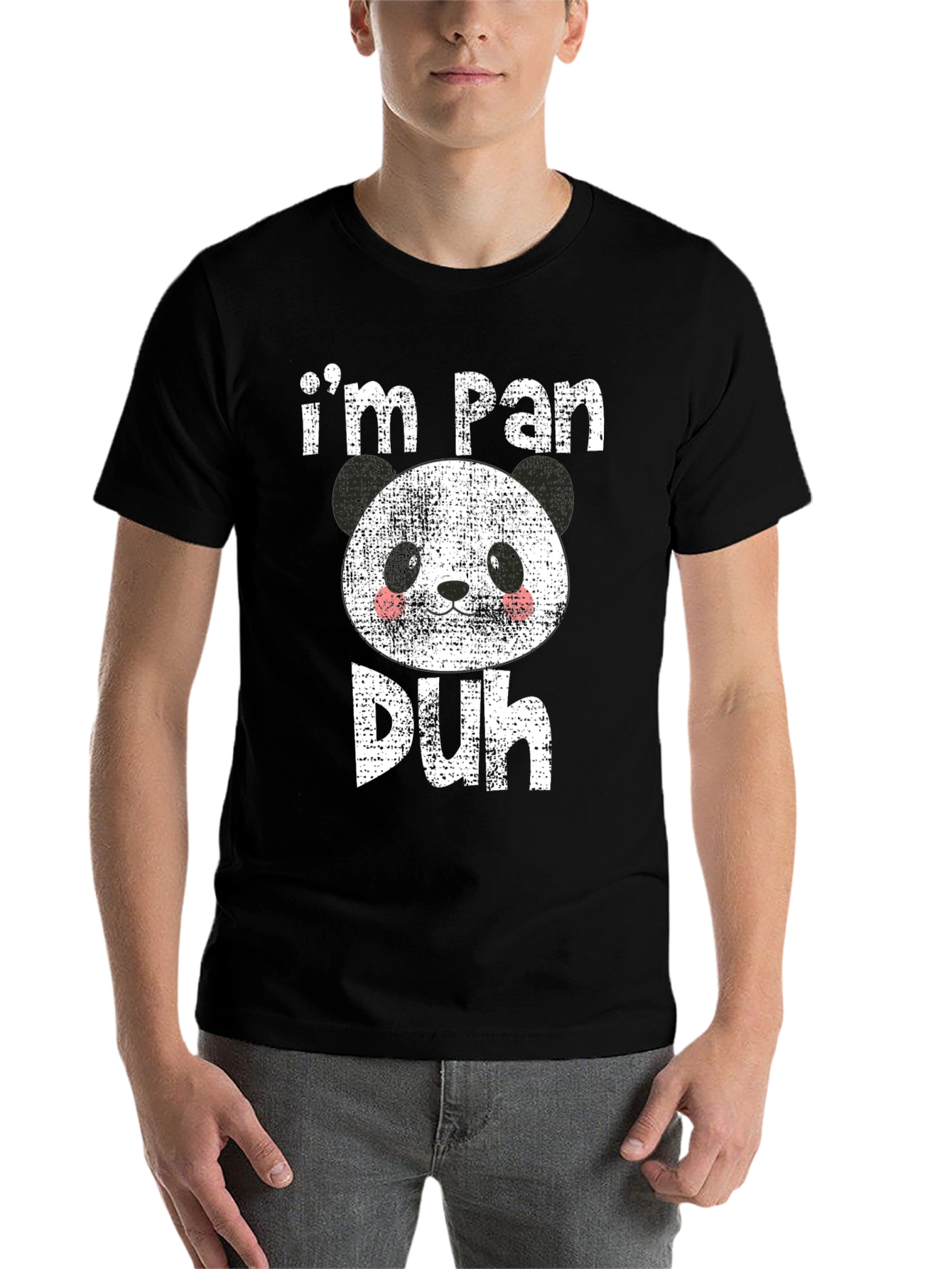 Black I'm Pan Duh T-Shirt Funny Panda Tee view 7