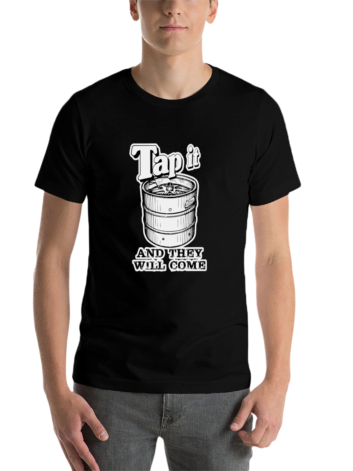 Black Tap It Funny Beer Keg T-Shirt view 7