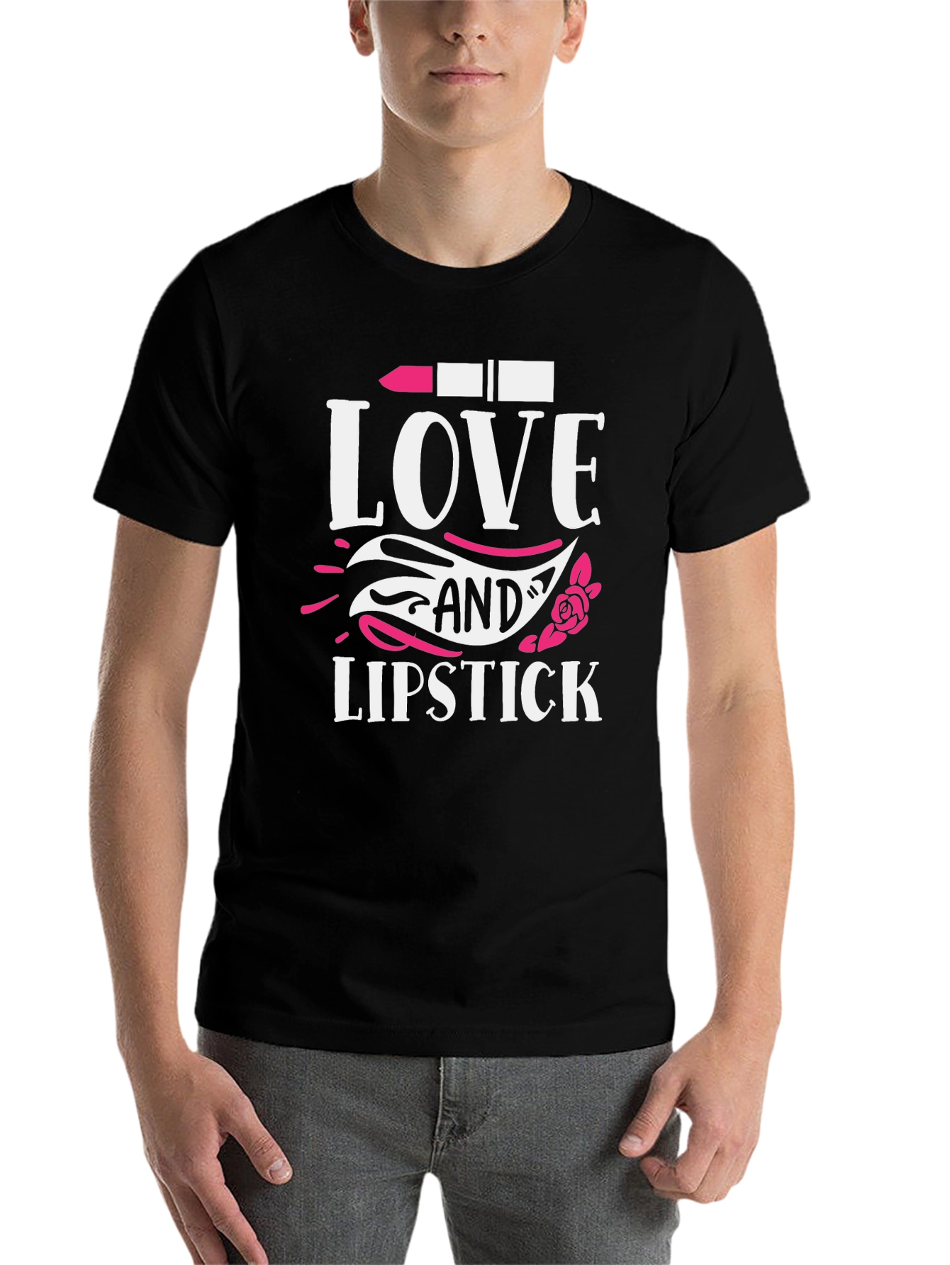 Black Love and Lipstick T-Shirt - Stylish Graphic Tee view 7