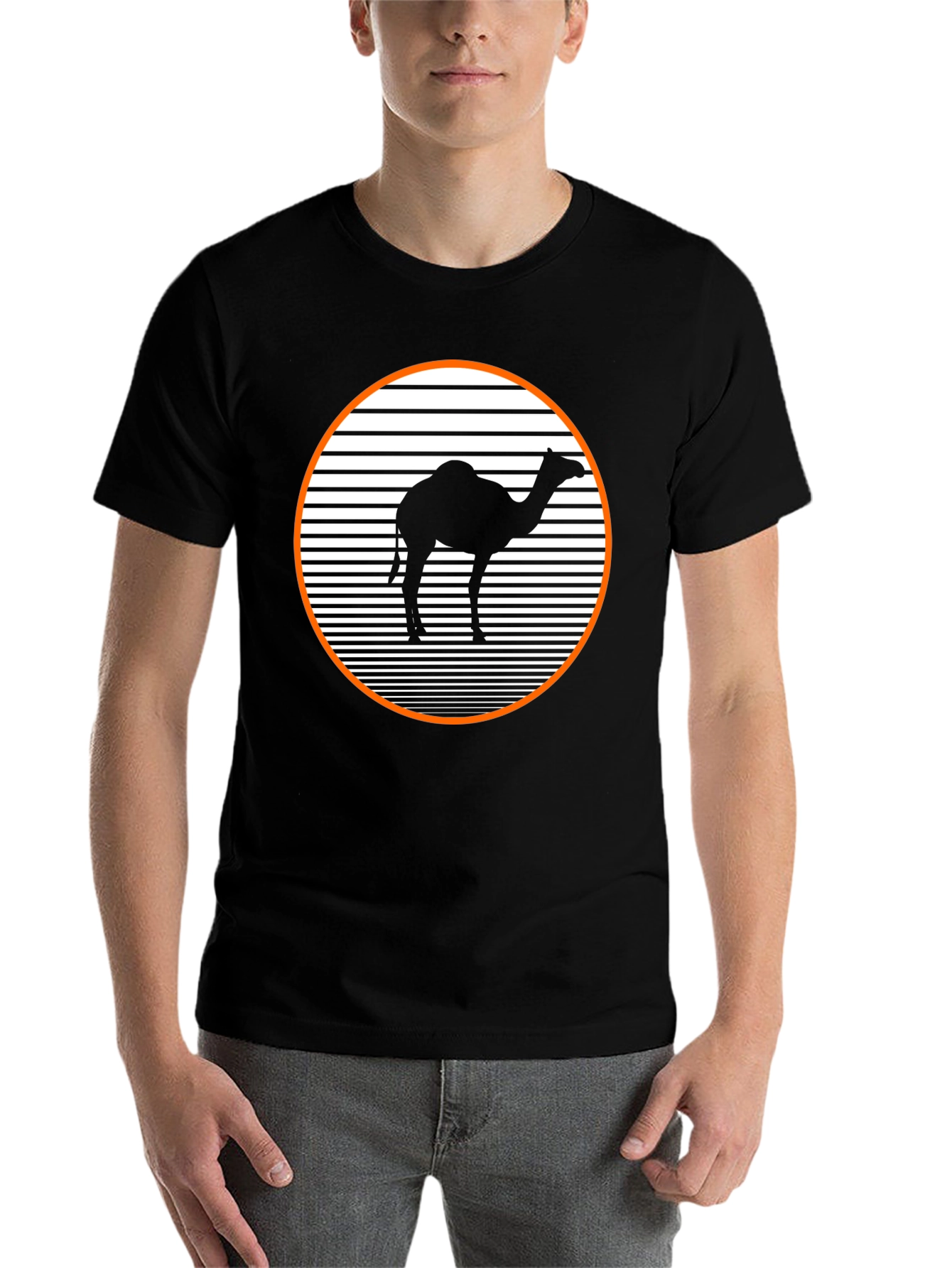 Black Retro Camel T-Shirt - Black Graphic Tee view 7