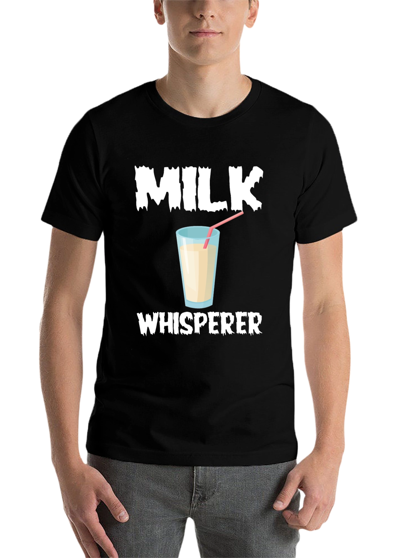 Black Milk Whisperer T-Shirt, Funny Milk Lover Tee view 7