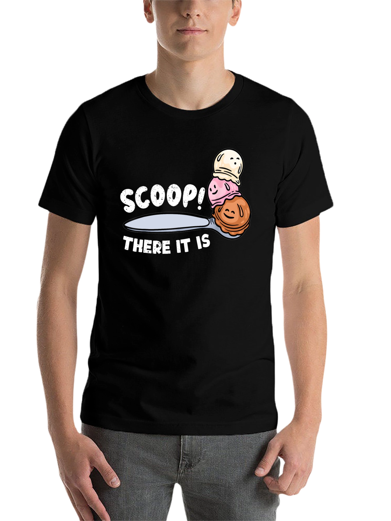 Black Scoop! There It Is Ice Cream T-Shirt view 7