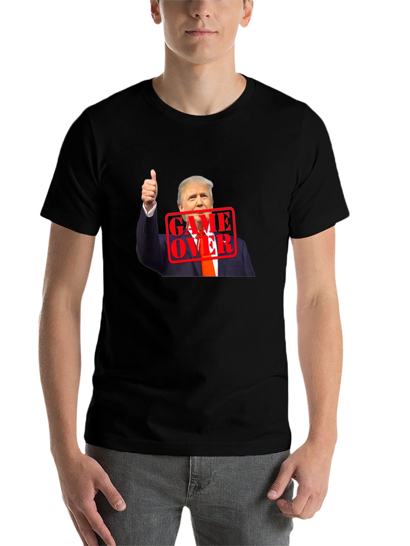 Black Trump Game Over Graphic Tee view 7