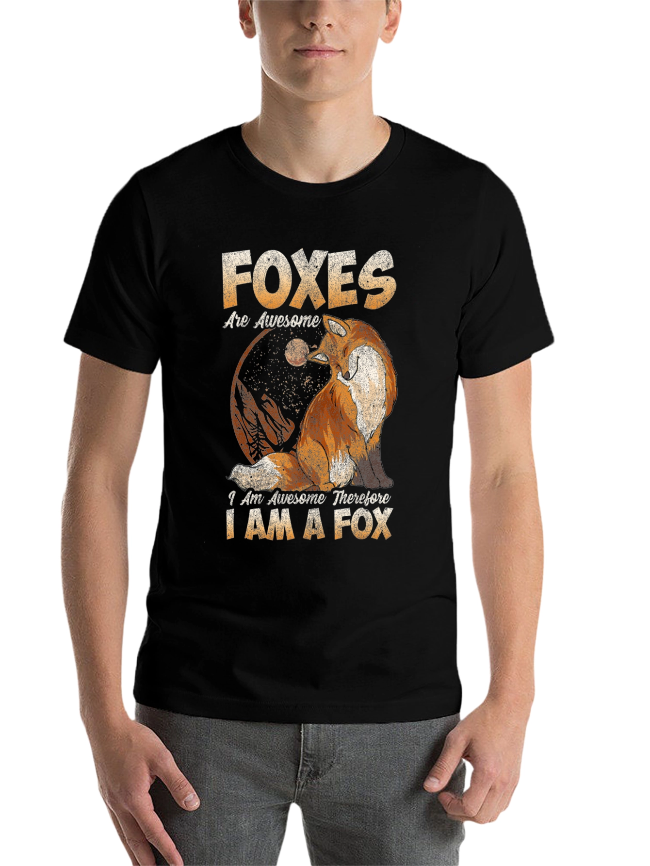 Black Foxes Are Awesome T-Shirt view 7