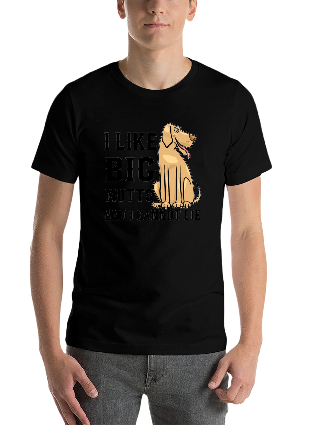 Black I Like Big Mutts Funny Dog T-Shirt view 7