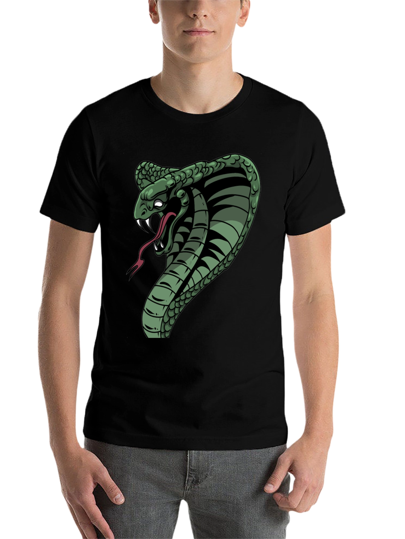 Black Cobra Graphic Tee - Men's Black T-Shirt view 7