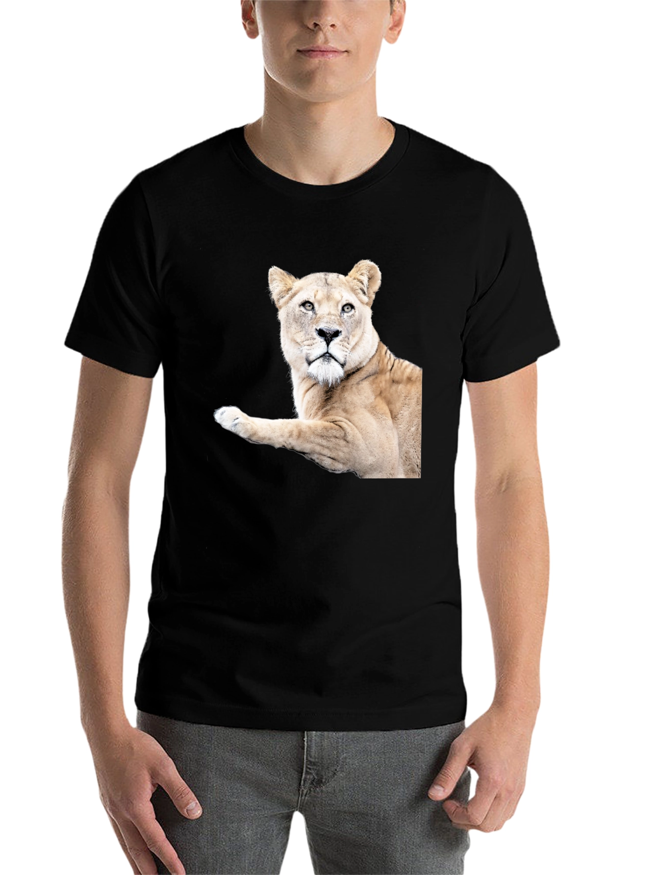 Black Lioness Graphic Tee - Black Unisex T-Shirt view 7