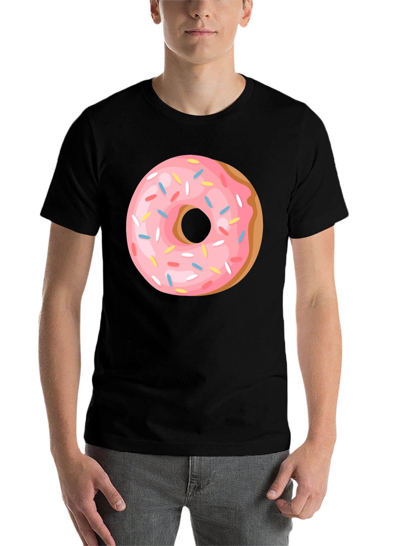 Black Donut Graphic Tee - Casual Black T-Shirt view 7