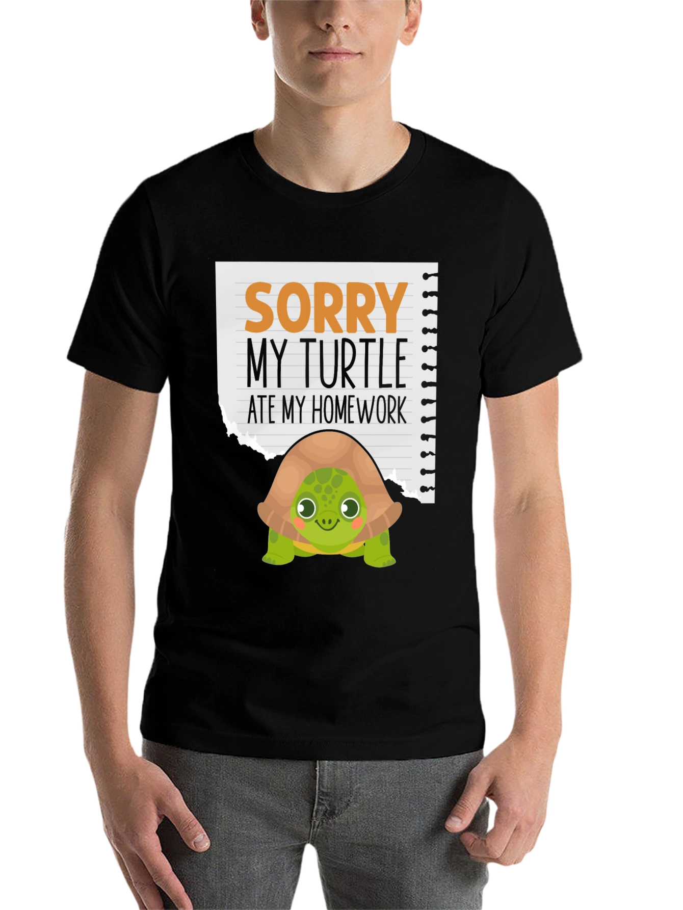 Black Turtle Ate My Homework T-Shirt view 7