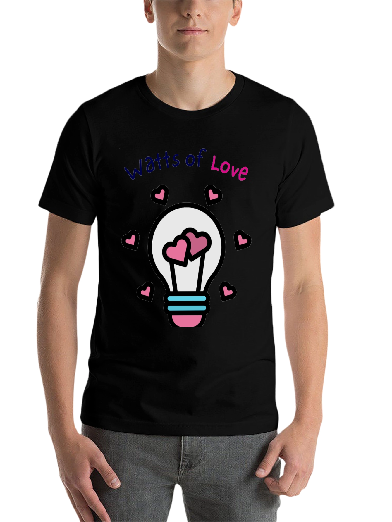 Black Watts of Love T-Shirt view 7