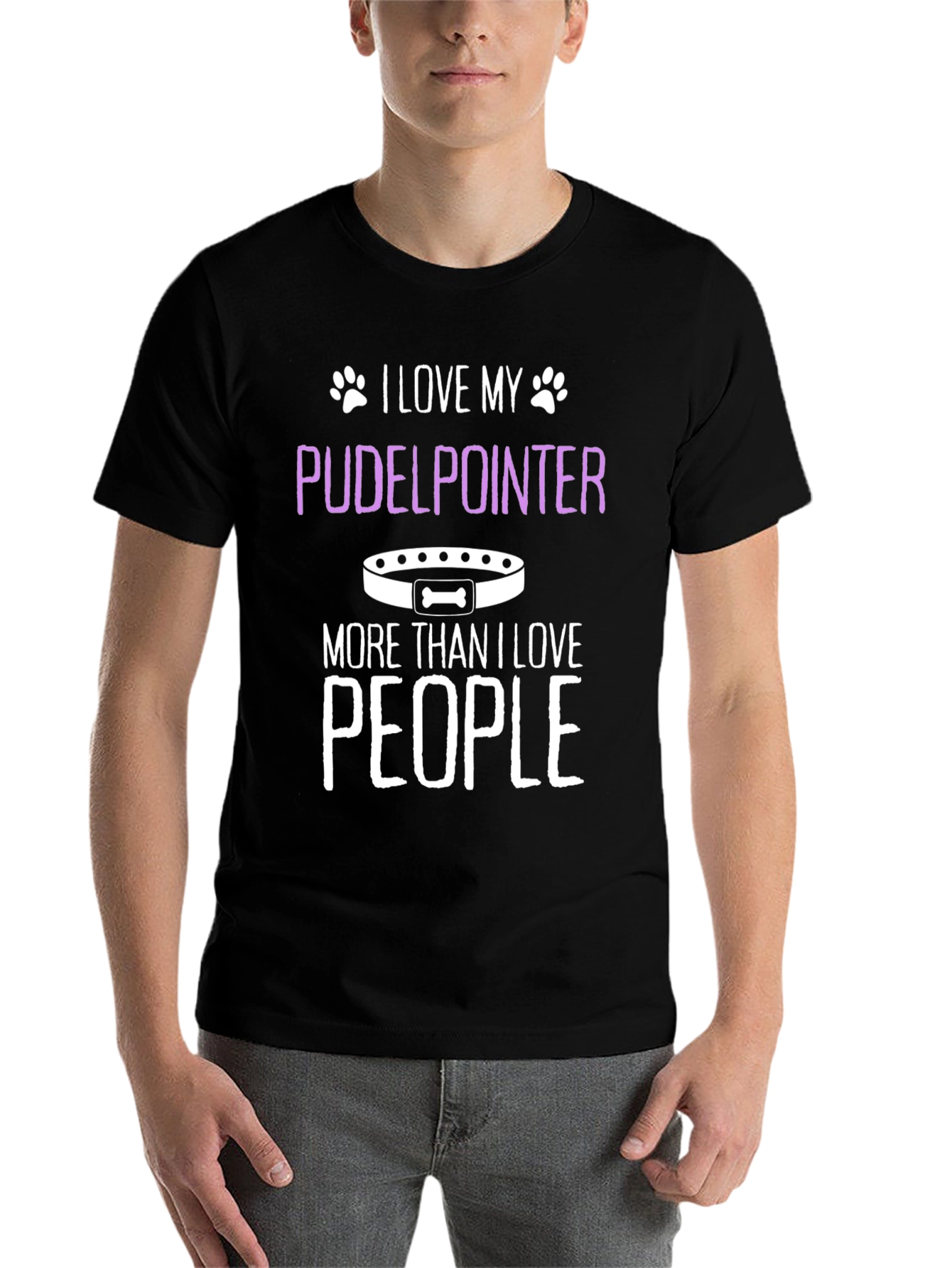Black I Love My Pudelpointer T-Shirt - Dog Lover Tee view 7