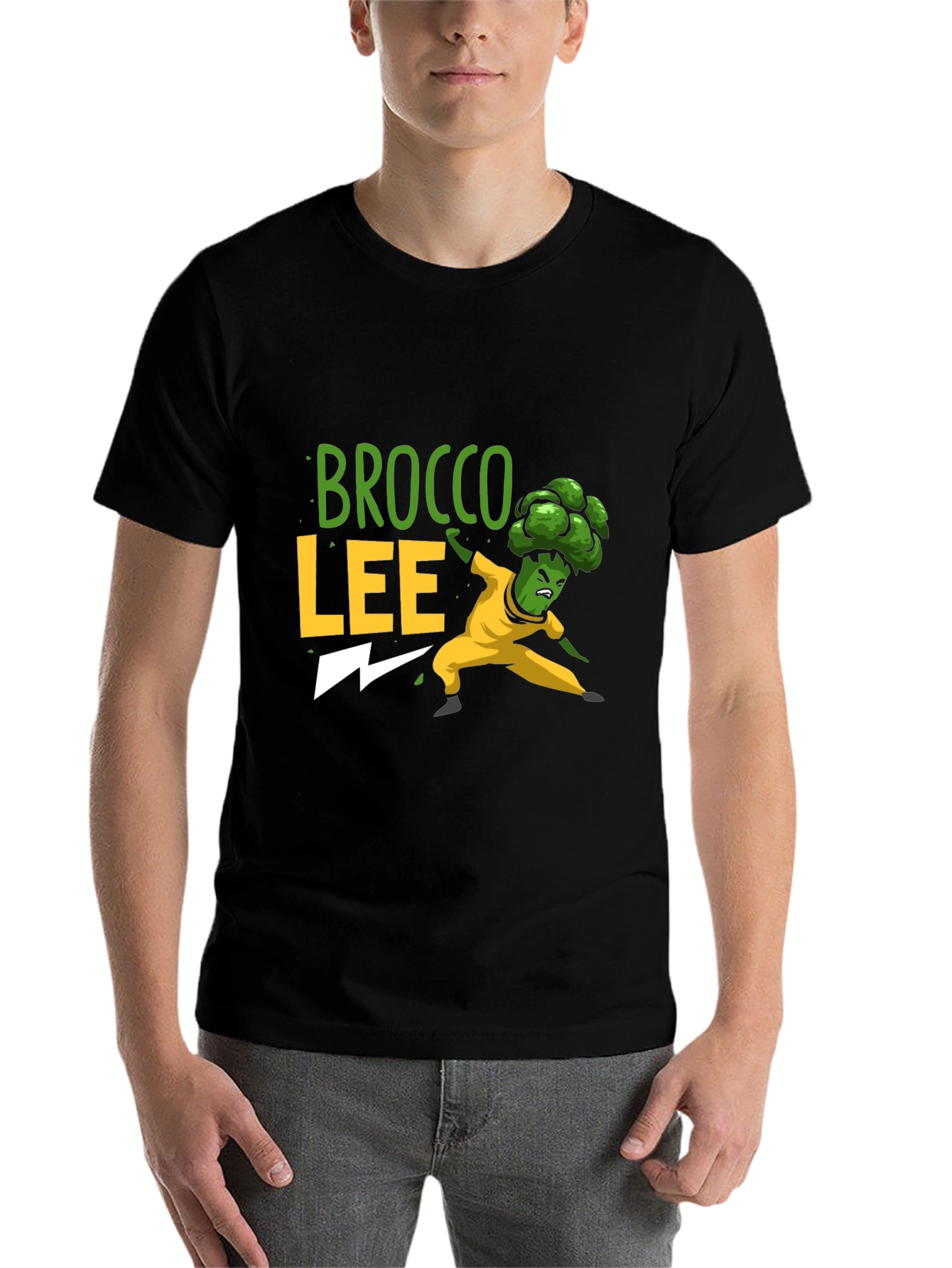 Black Brocco Lee Black T-Shirt - Funny Martial Arts Tee view 7