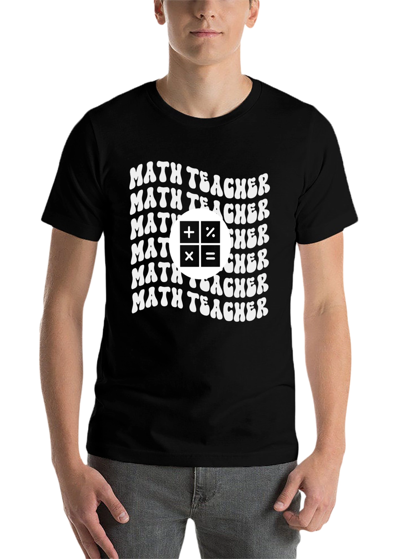 Black Math Teacher T-Shirt view 7
