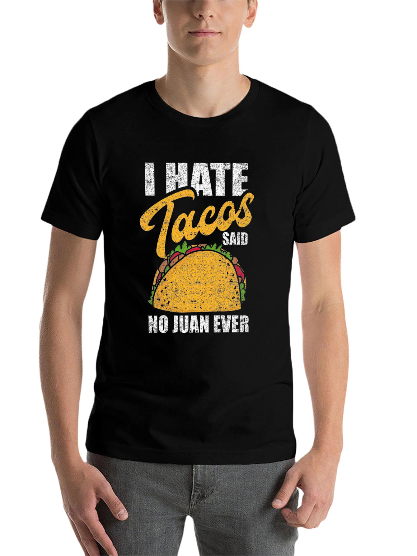 Black I Hate Tacos T-Shirt - Funny Taco Lover Tee view 7