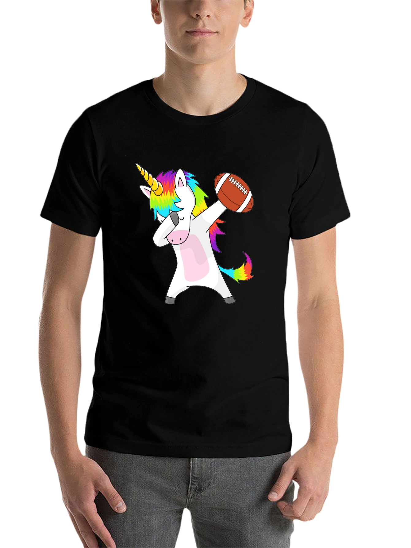 Black Unicorn Football Dab T-Shirt - Fun & Unique Graphic Tee view 7