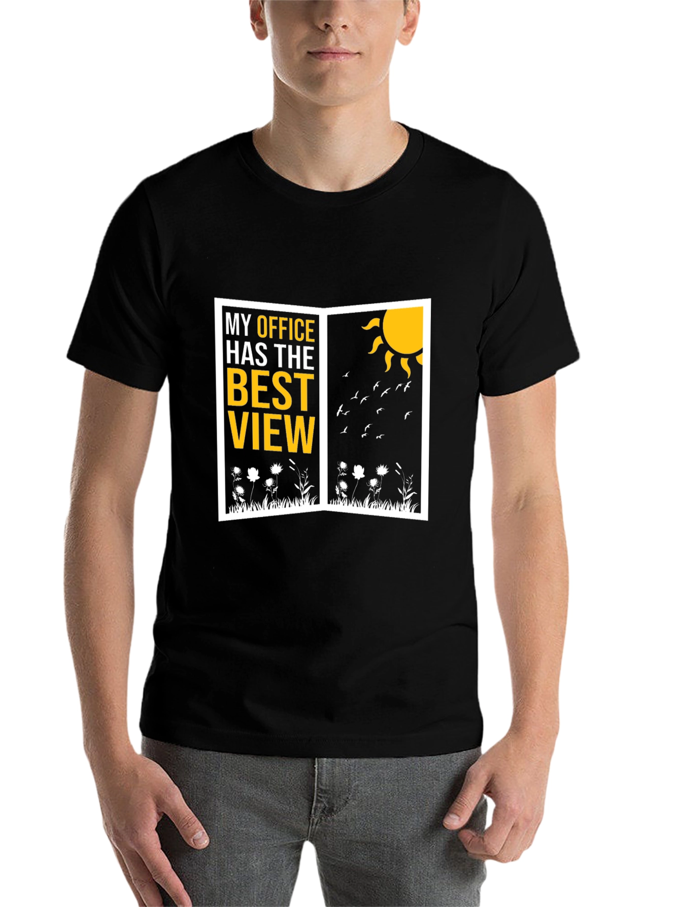 Black Best View Office Graphic T-Shirt - Nature Lover Tee view 7