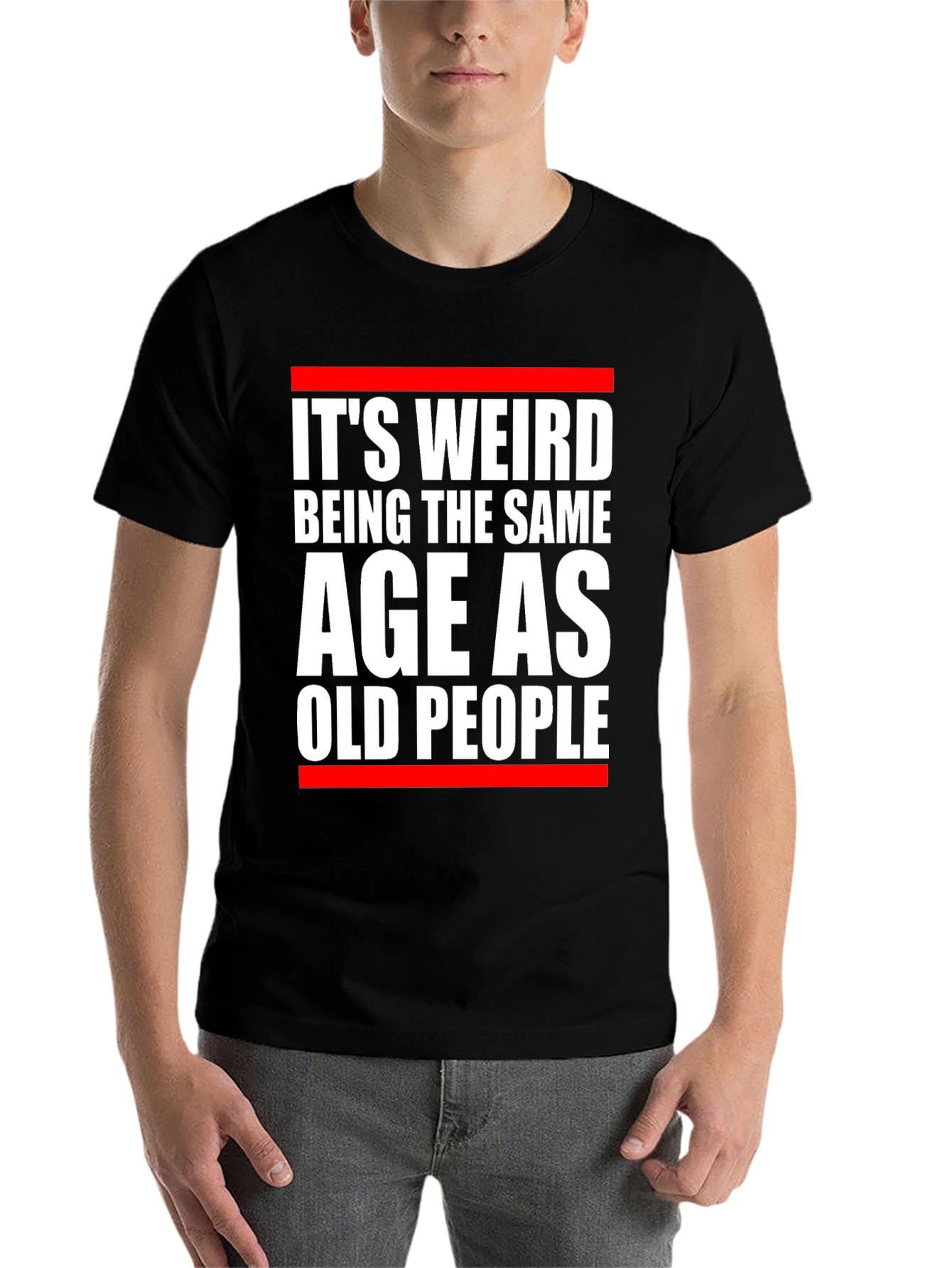 Black It's Weird Being The Same Age As Old People Graphic T-Shirt view 7