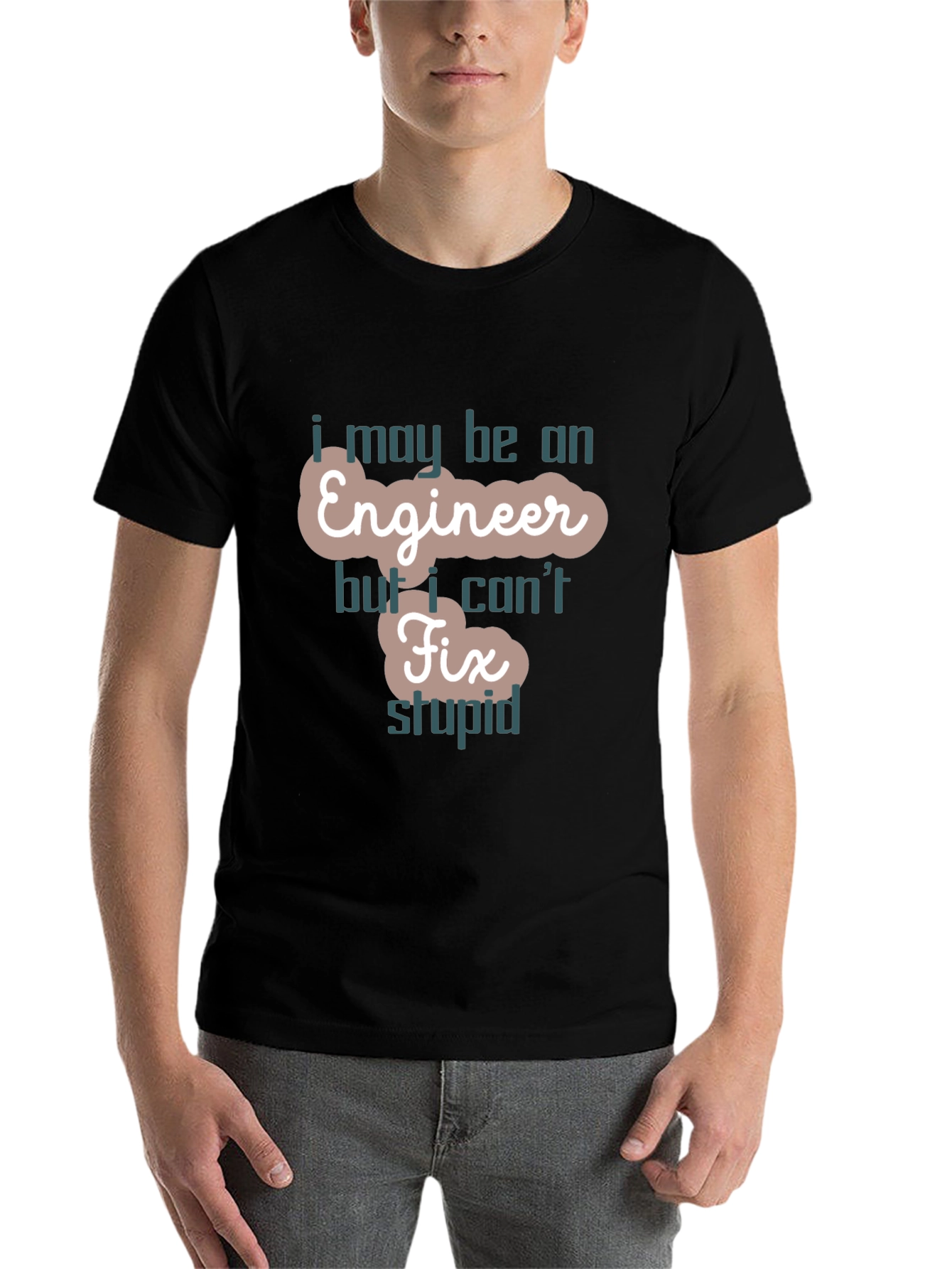 Black Engineer Fix Stupid Funny T-Shirt view 7