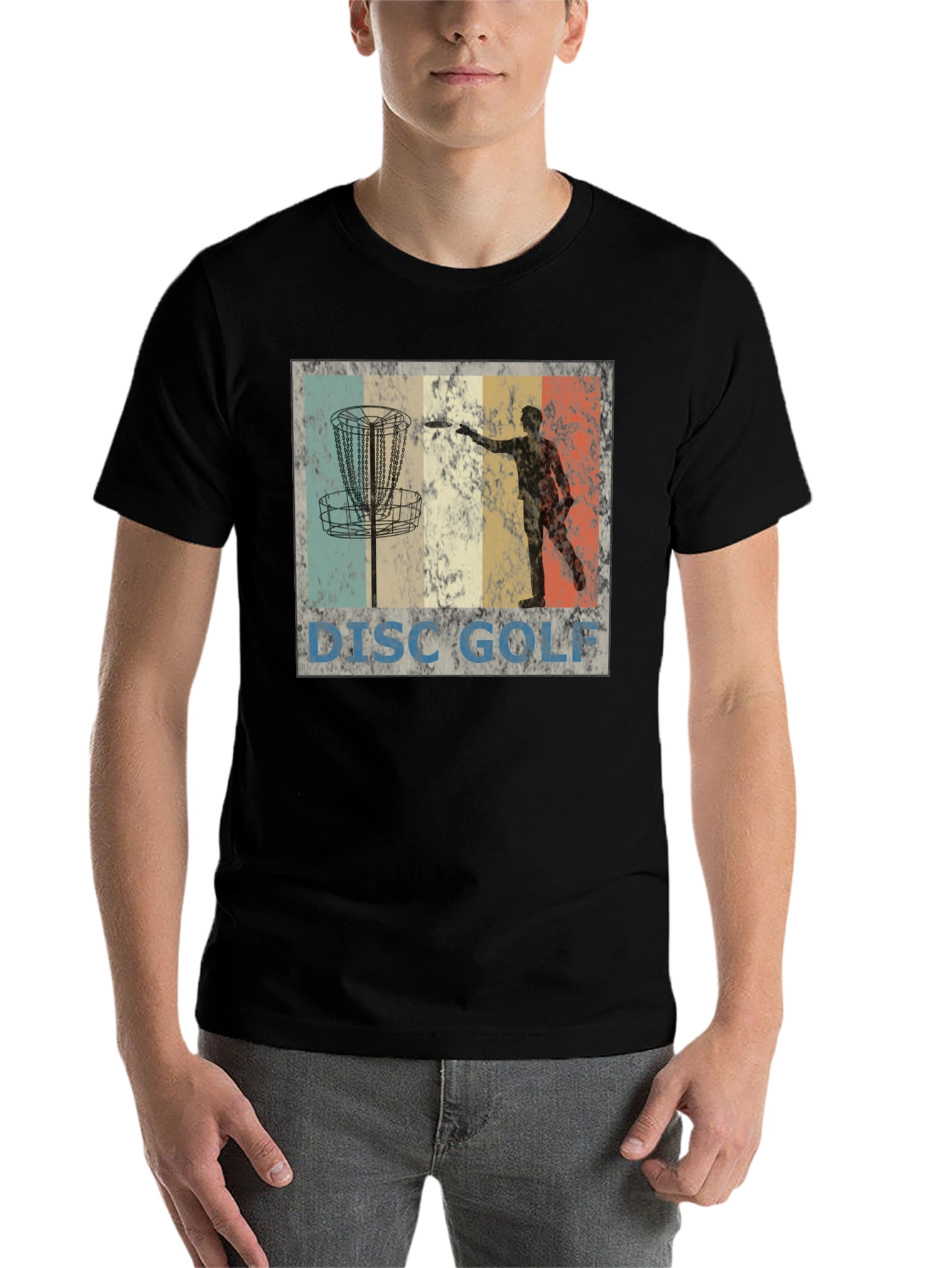 Black Vintage Disc Golf T-Shirt - Retro Style view 7