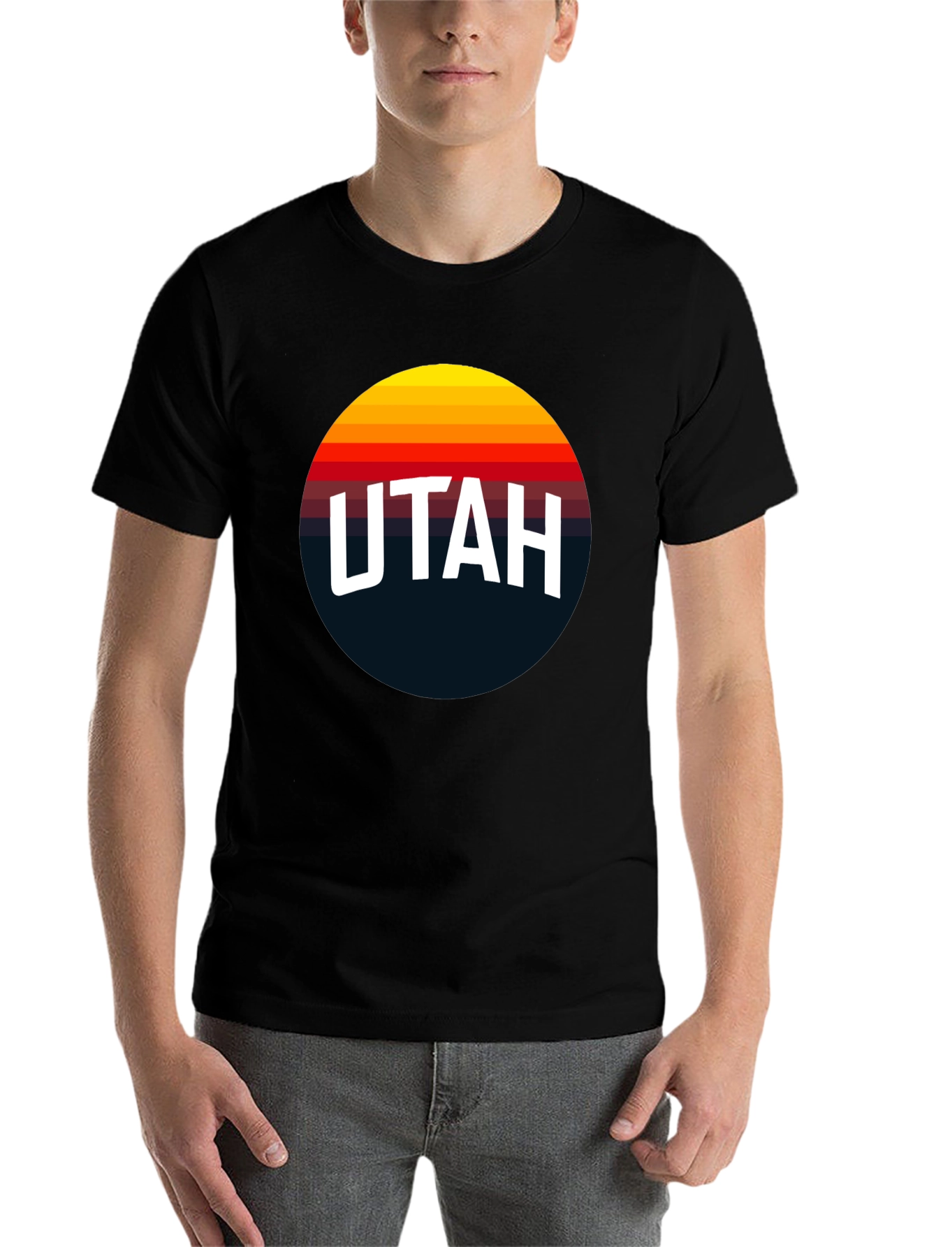 Black Retro Utah Graphic Tee - Classic Design T-Shirt view 7