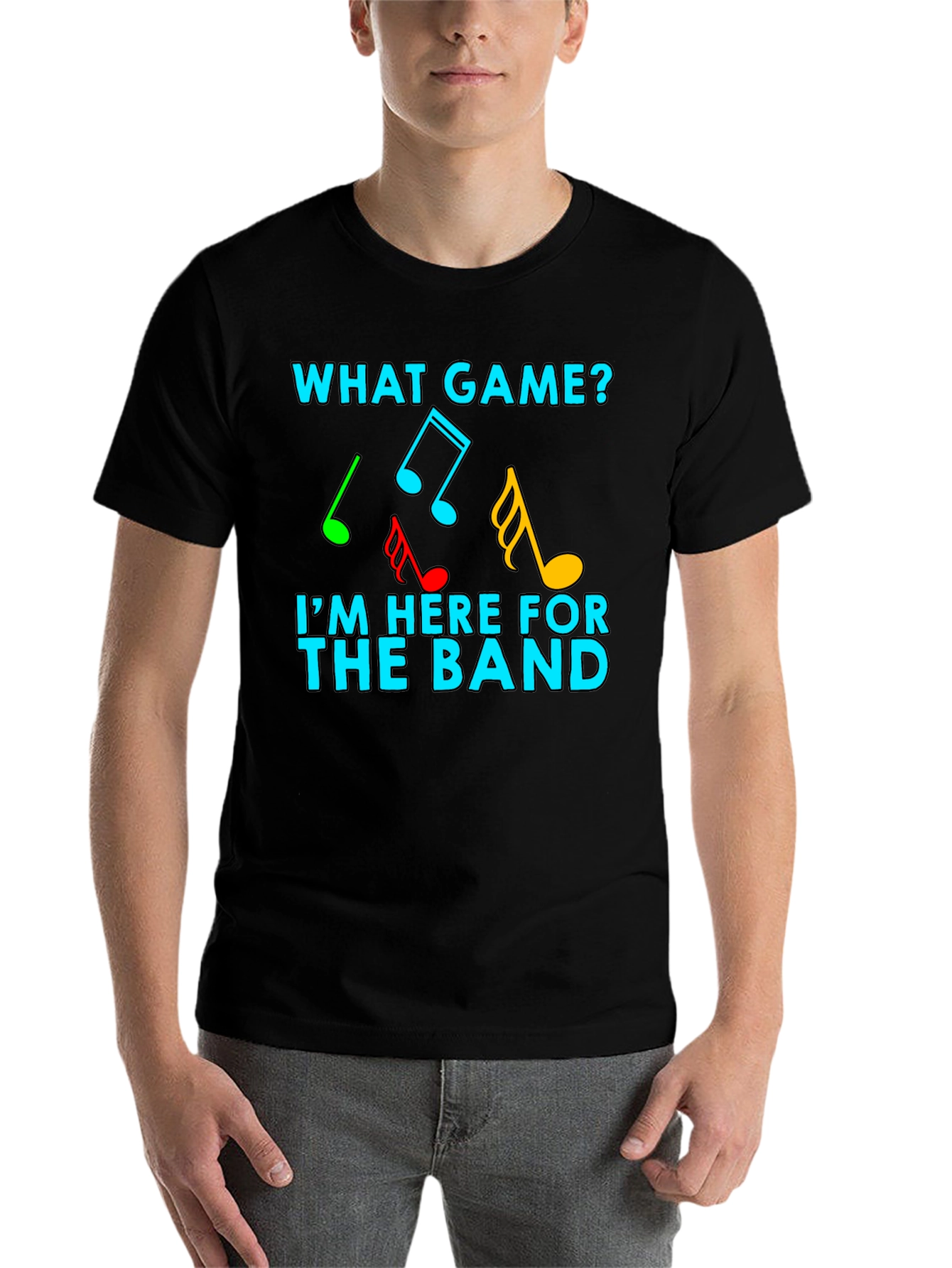 What Game? I'm Here For The Band Music Notes T-Shirt - 7