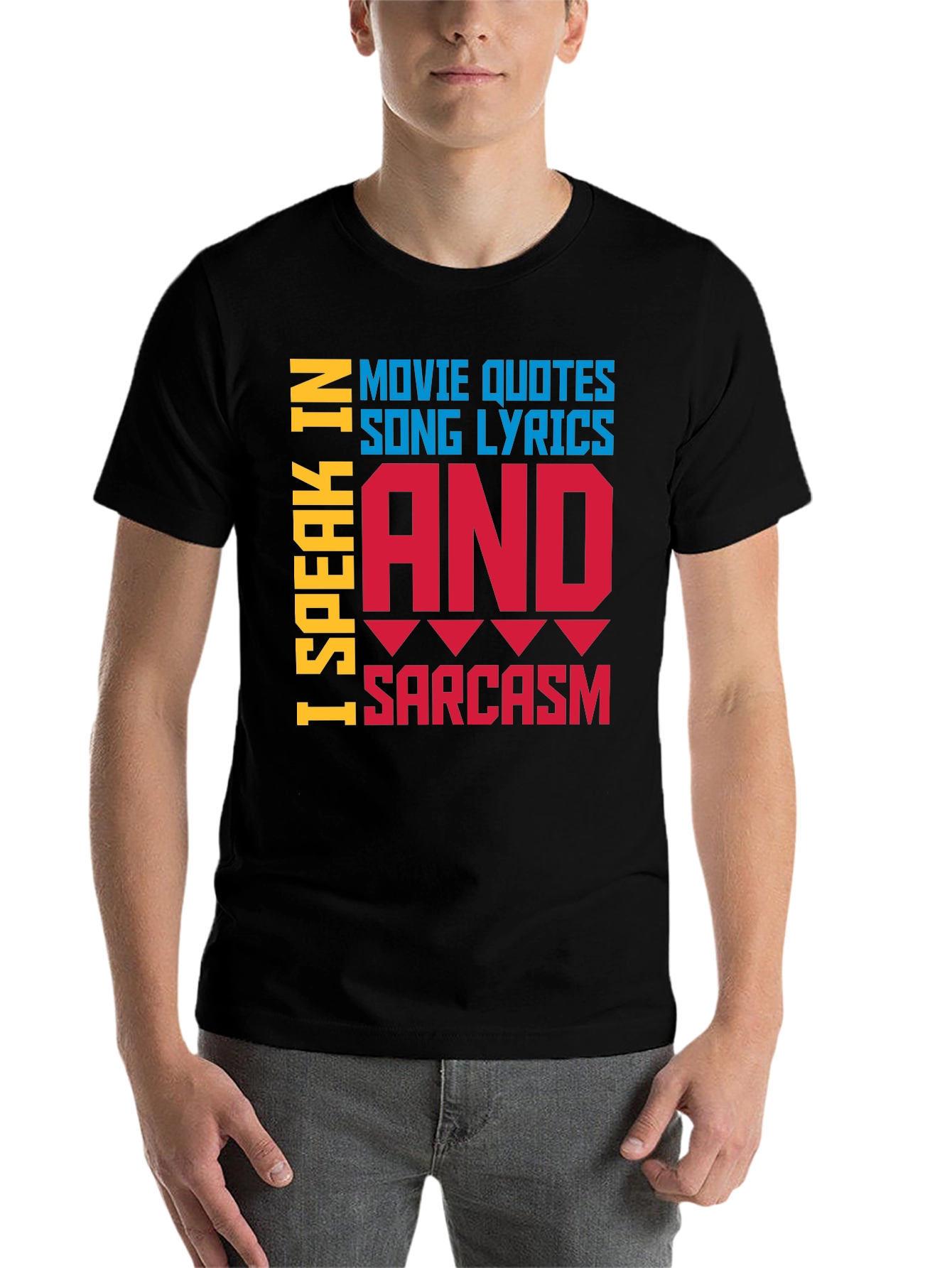 Black Speak In Movie Quotes, Song Lyrics & Sarcasm T-Shirt view 7