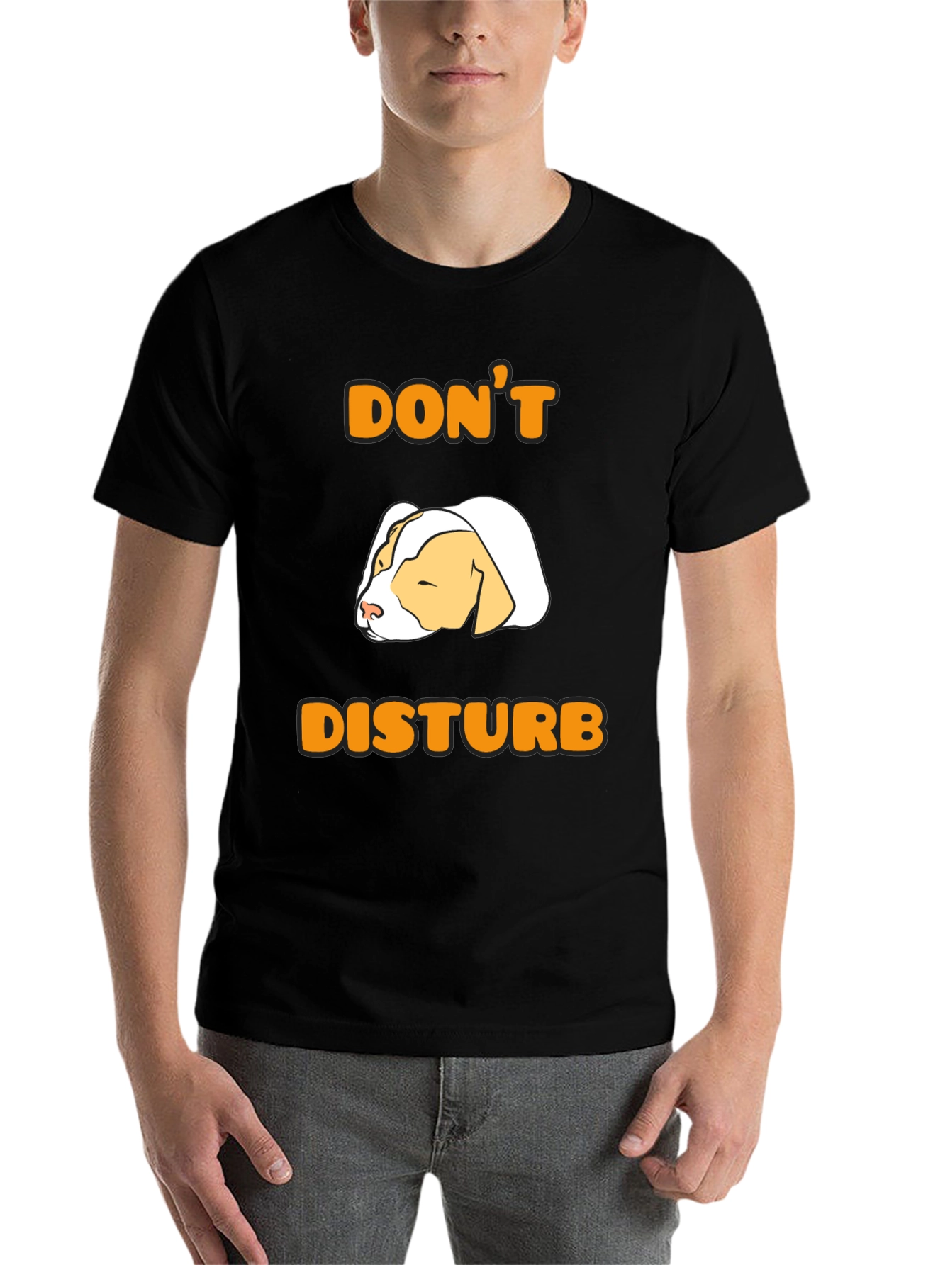 Black Don't Disturb Sleeping Dog T-Shirt - Funny Pet Lover Tee view 7