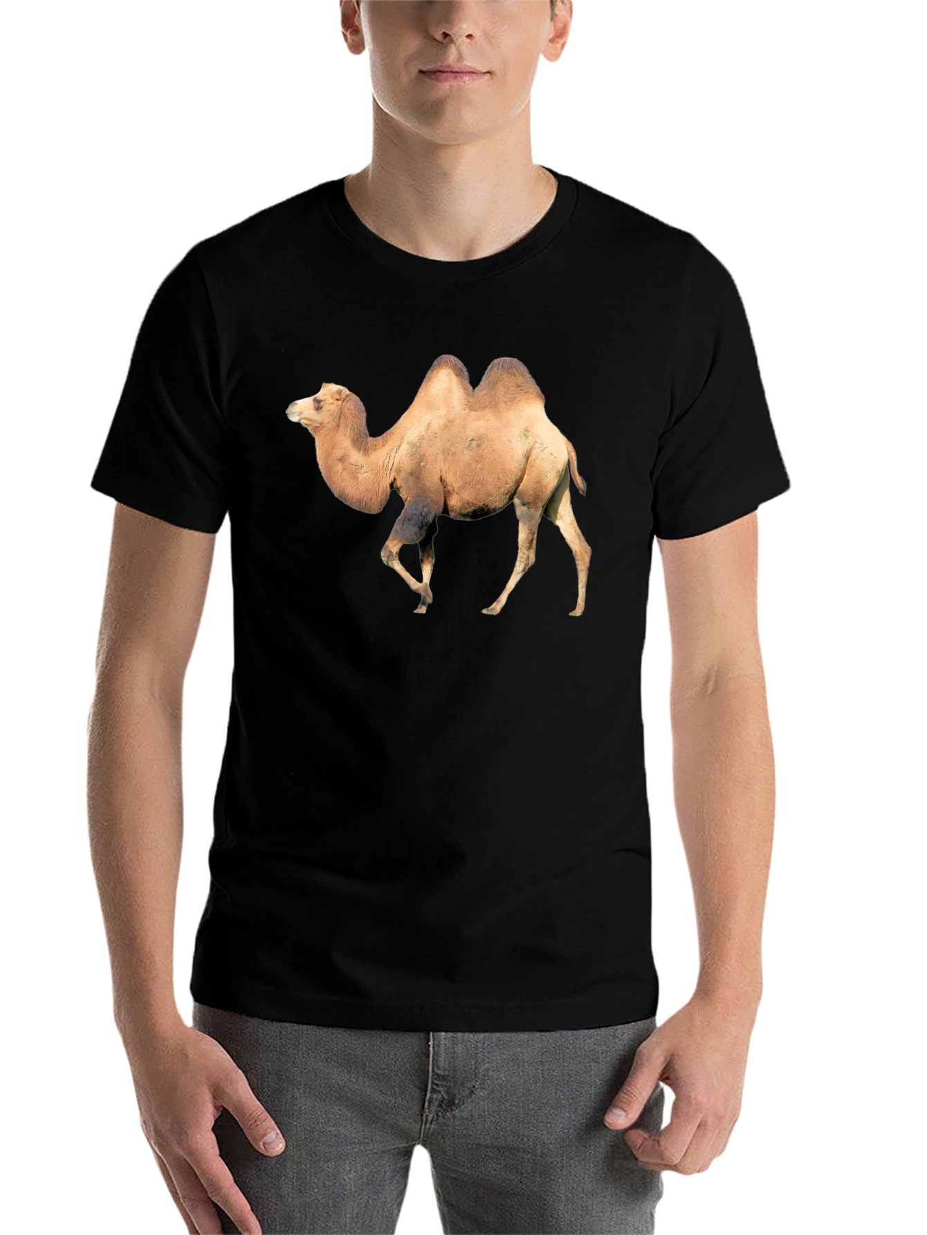 Black Camel Graphic Tee - Unique Animal Print T-Shirt view 7
