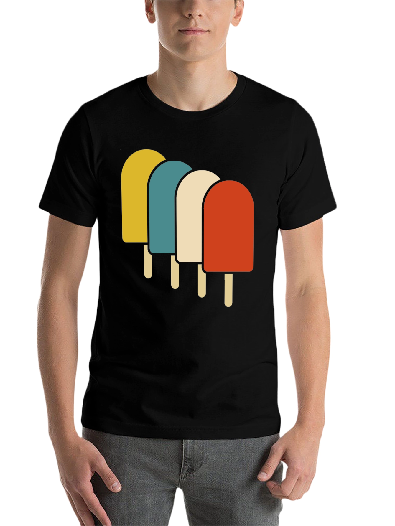 Black Retro Popsicle Graphic Tee - Cool Summer Vibes! view 7