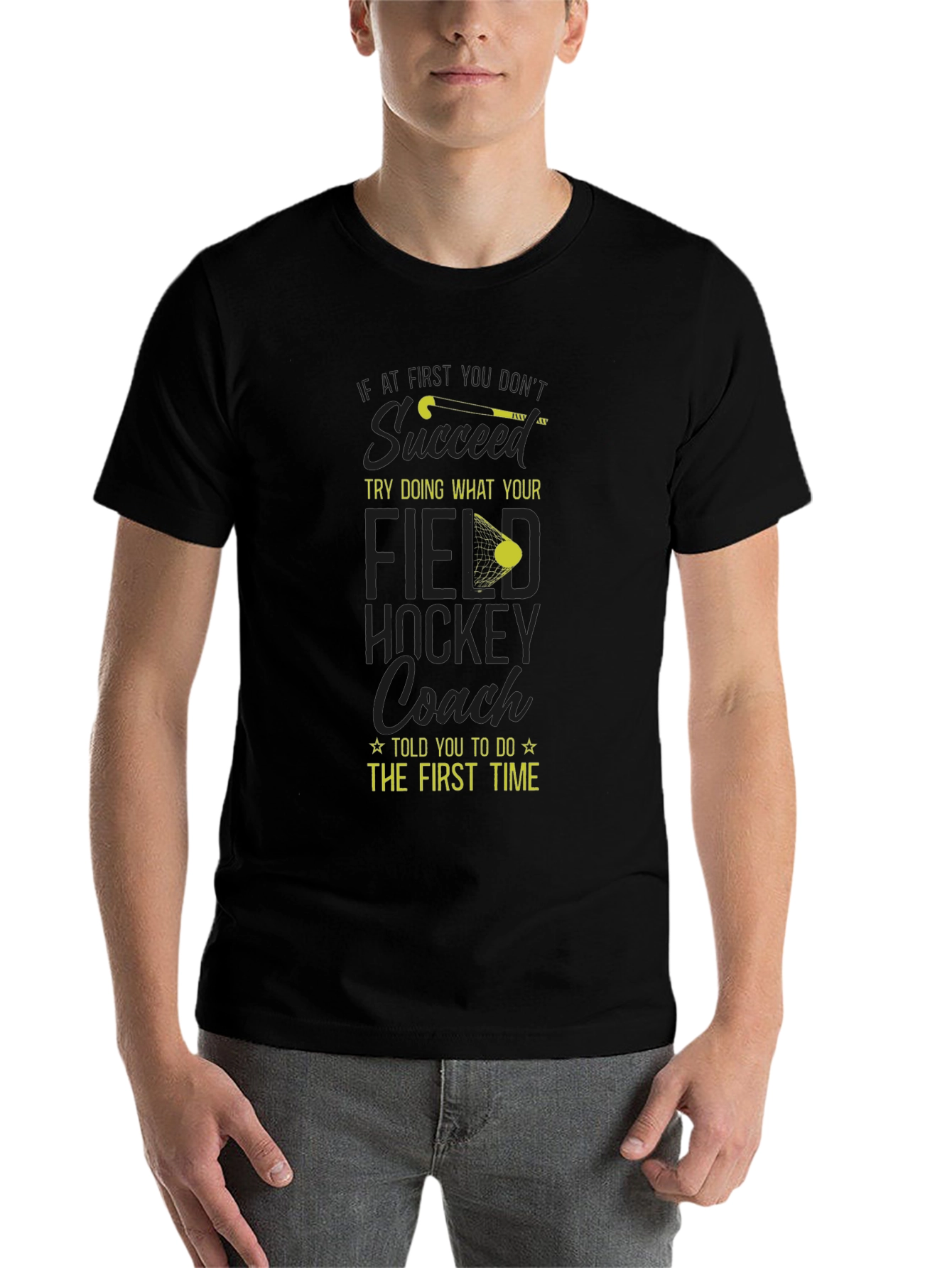 Black Field Hockey Coach T-Shirt view 7