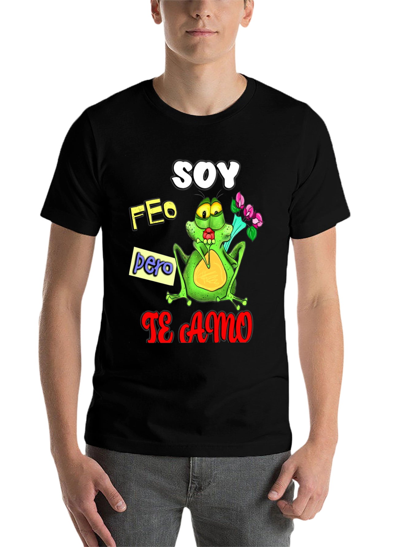 Black Soy Feo Pero Te Amo Frog Graphic Tee view 7