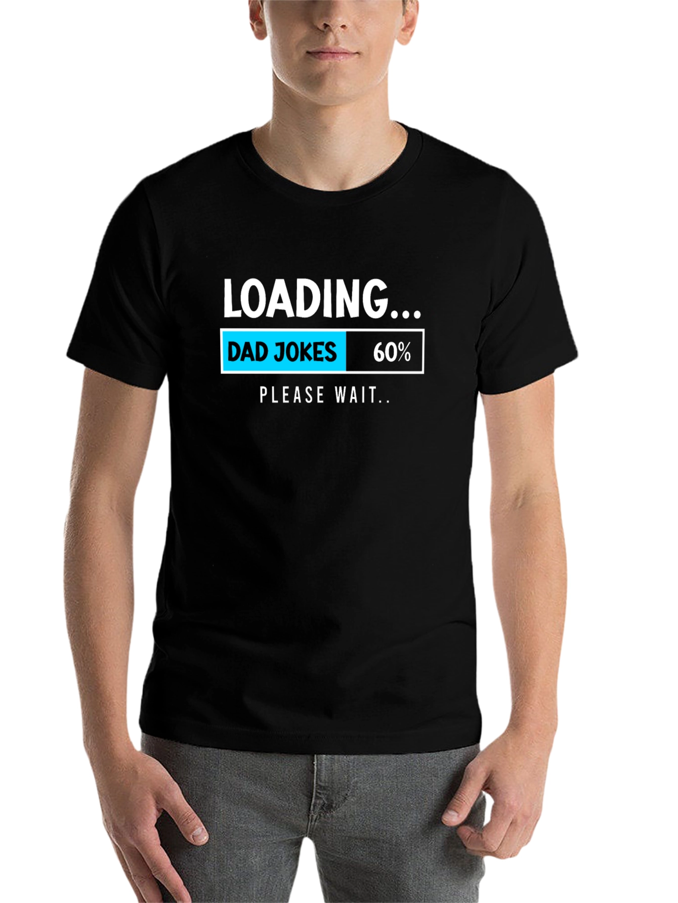 Black Dad Jokes Loading T-Shirt - 60% Complete! view 7