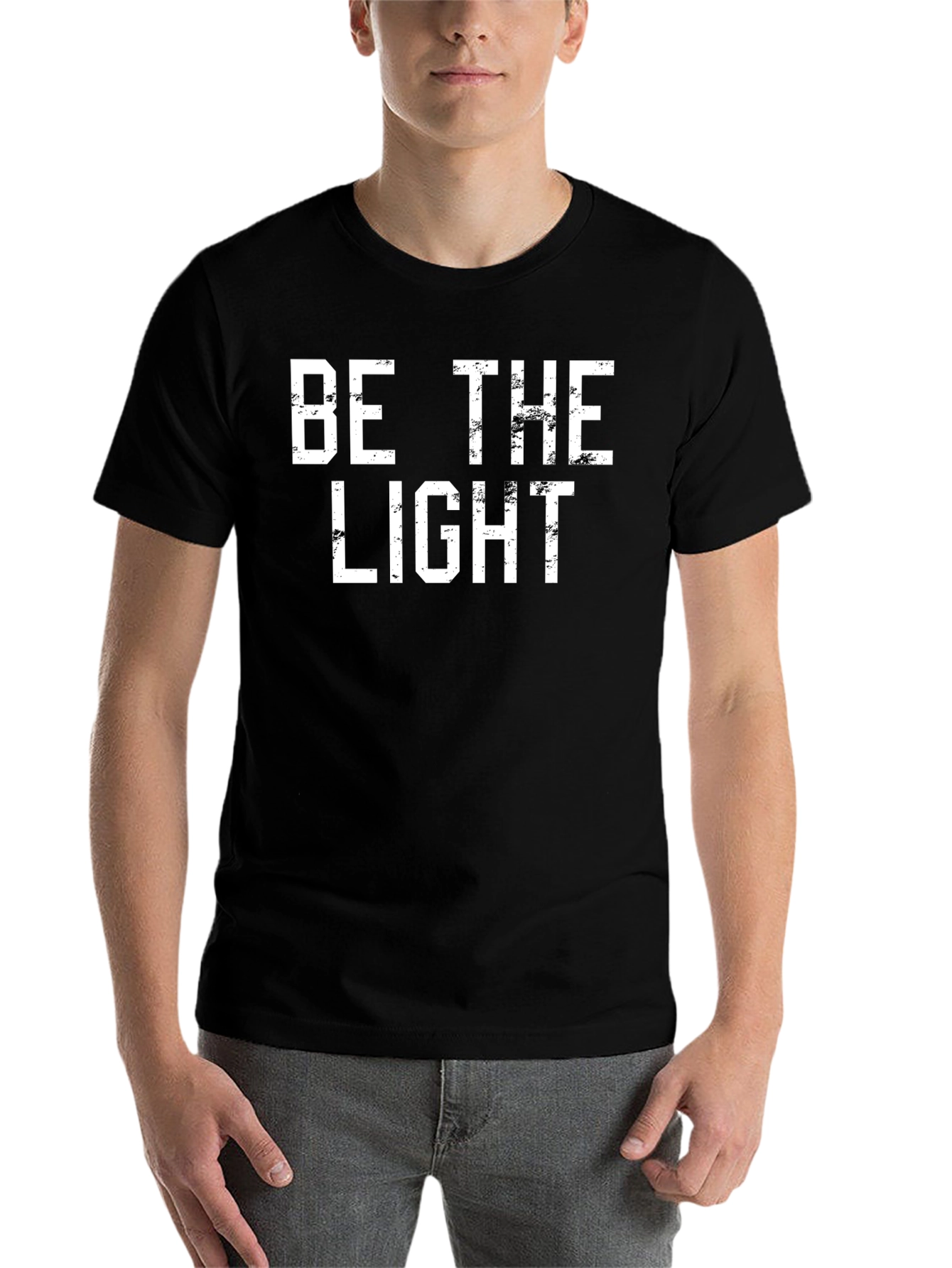 Black Be The Light Graphic Tee - Black Cotton T-Shirt view 7