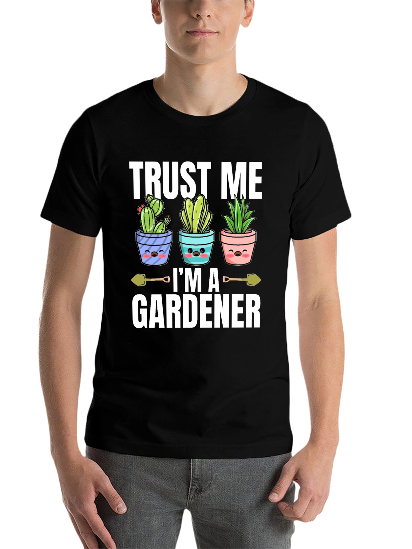 Black Trust Me I'm A Gardener T-Shirt view 7