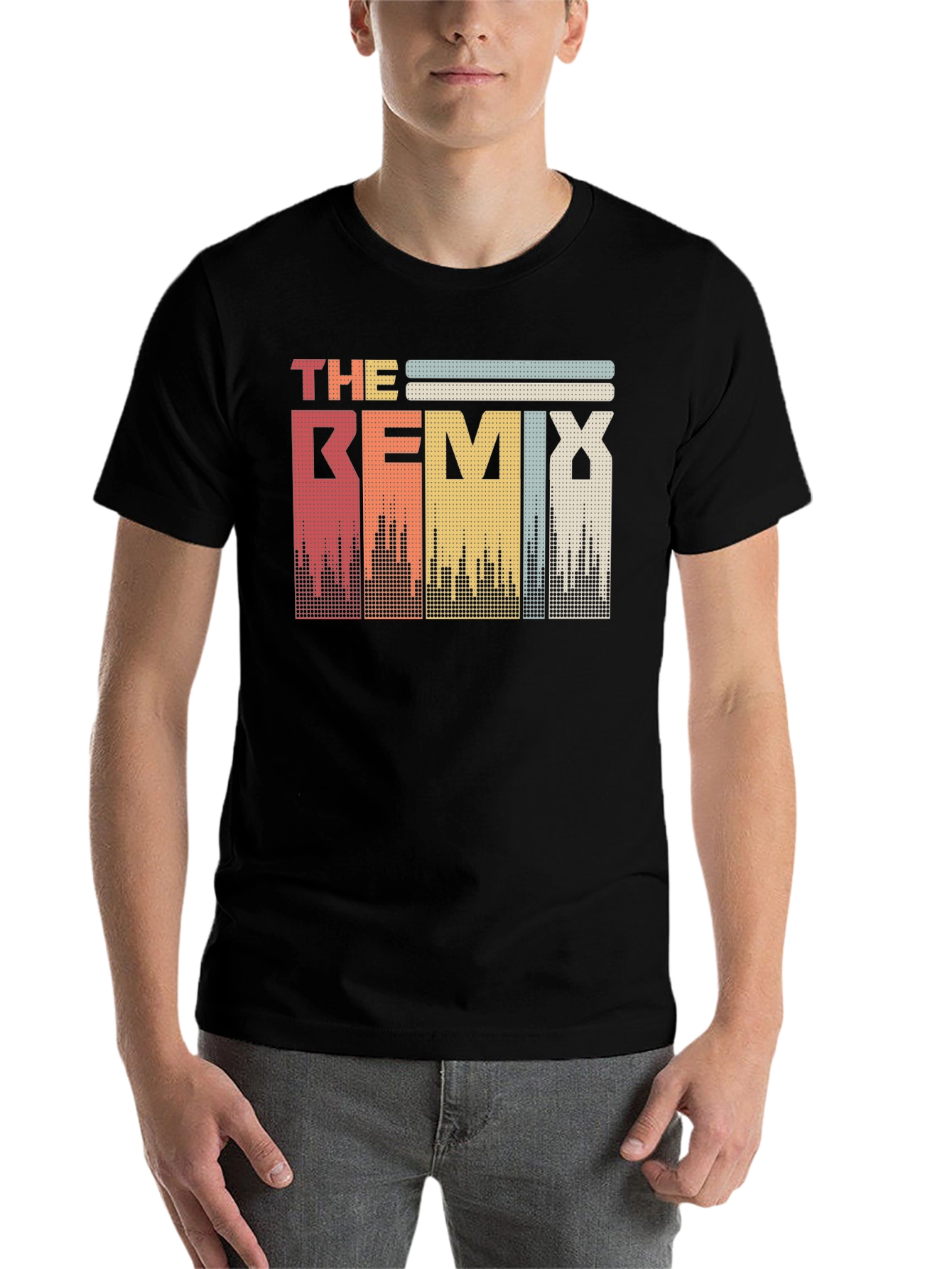 Black Retro Remix Graphic T-Shirt view 7