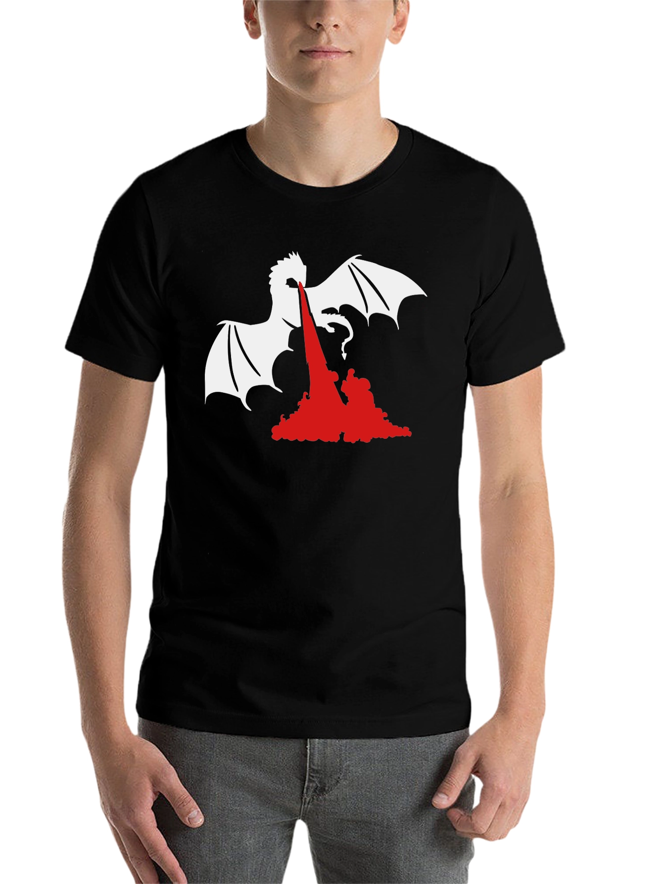 Black Dragon Fire Graphic Tee - Black view 7