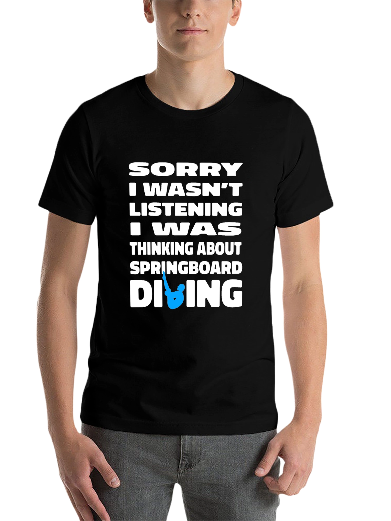Black Diving T-Shirt - Sorry I Wasn't Listening view 7