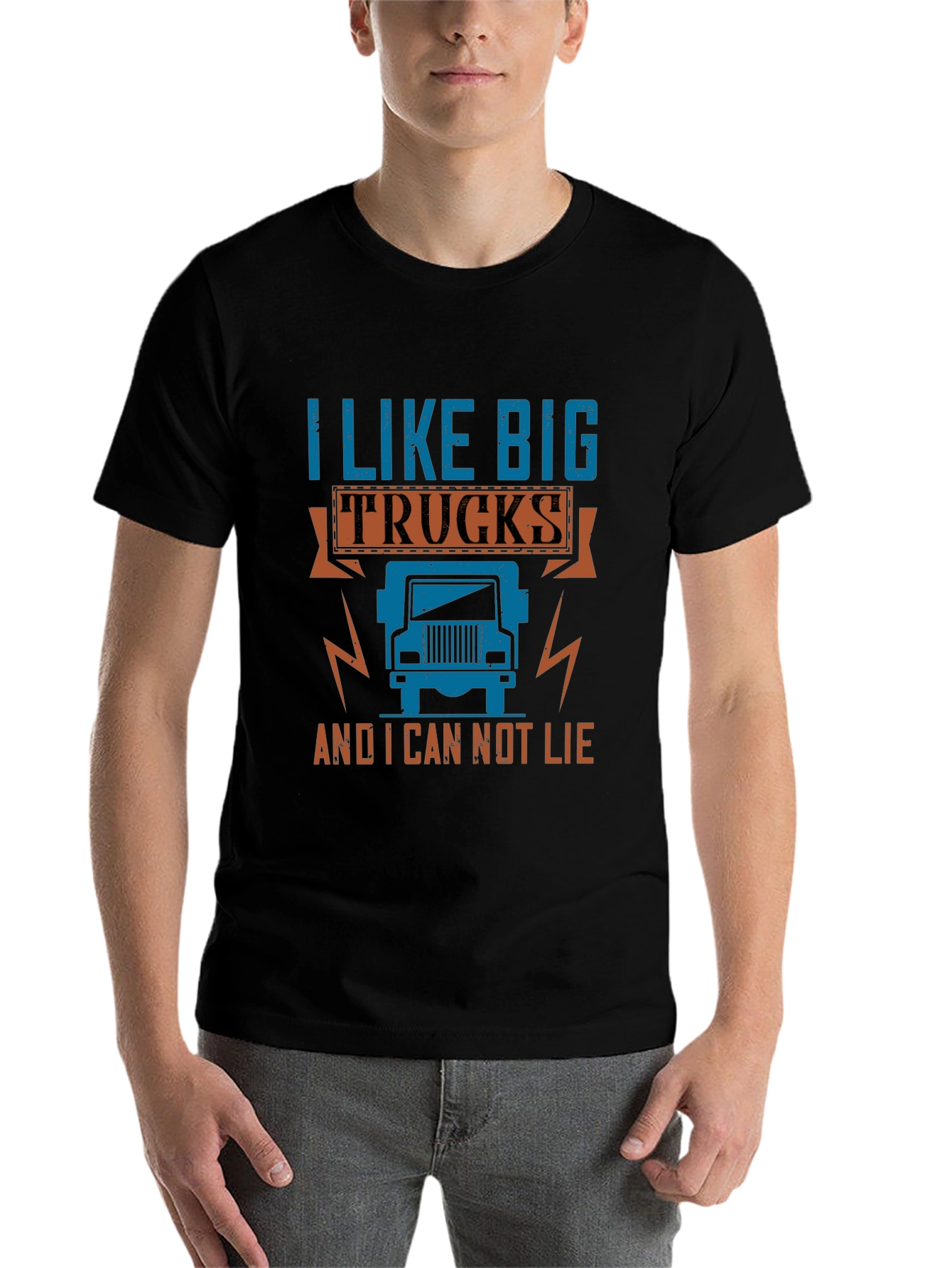 Black I Like Big Trucks T-Shirt - Novelty Graphic Tee view 7