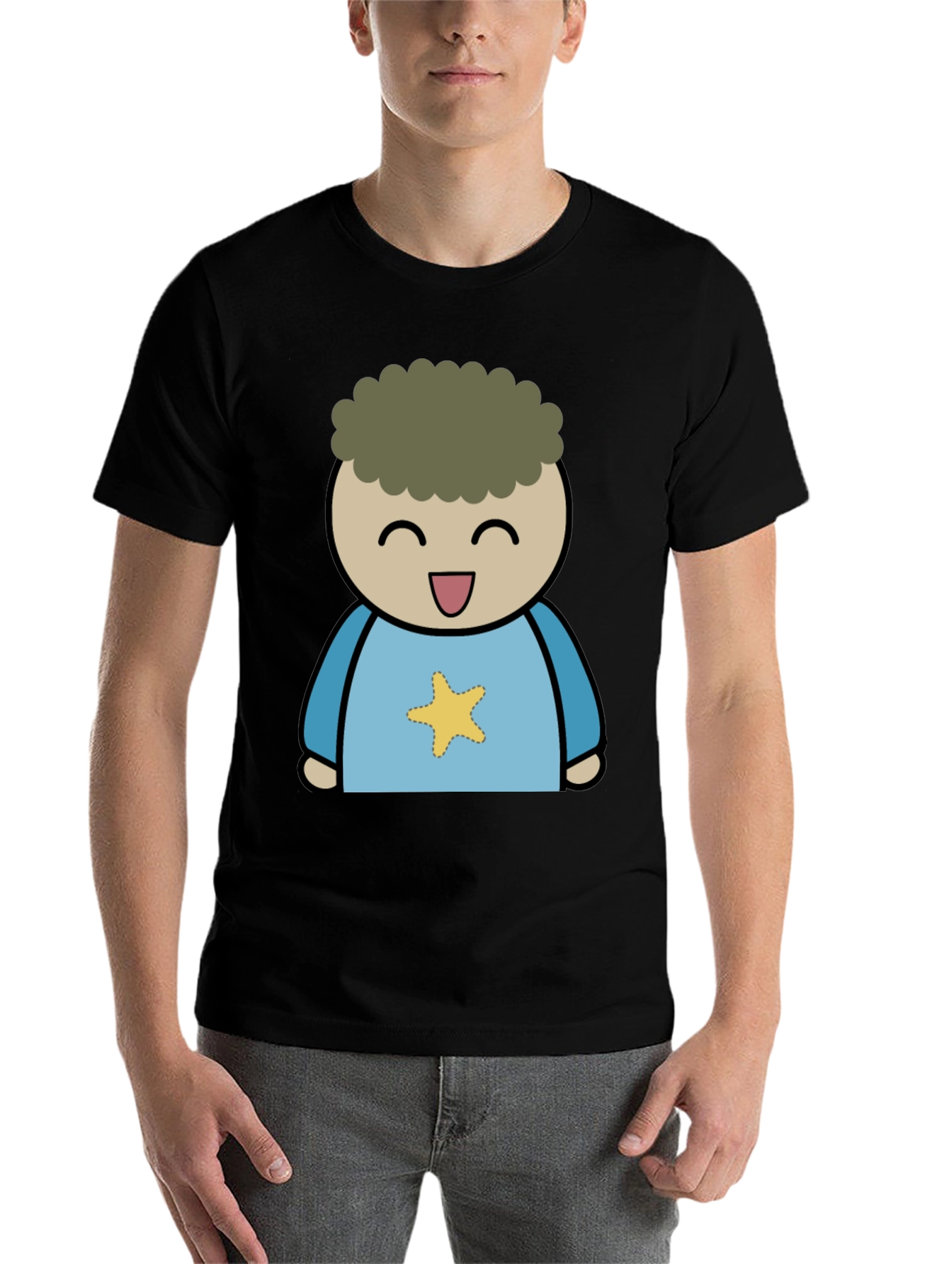 Black Cartoon Star T-Shirt view 7